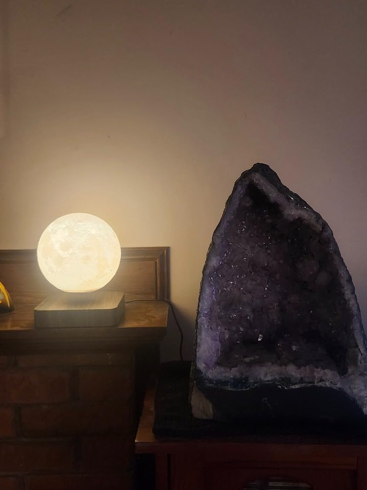 Levitating Moon Lamp, Magnetic Floating Moon Lamp Spinning Luna Night Light with 3 Color Modes, for Home Office Desk Decor, Bedroom Unique Lamps customer photo 1