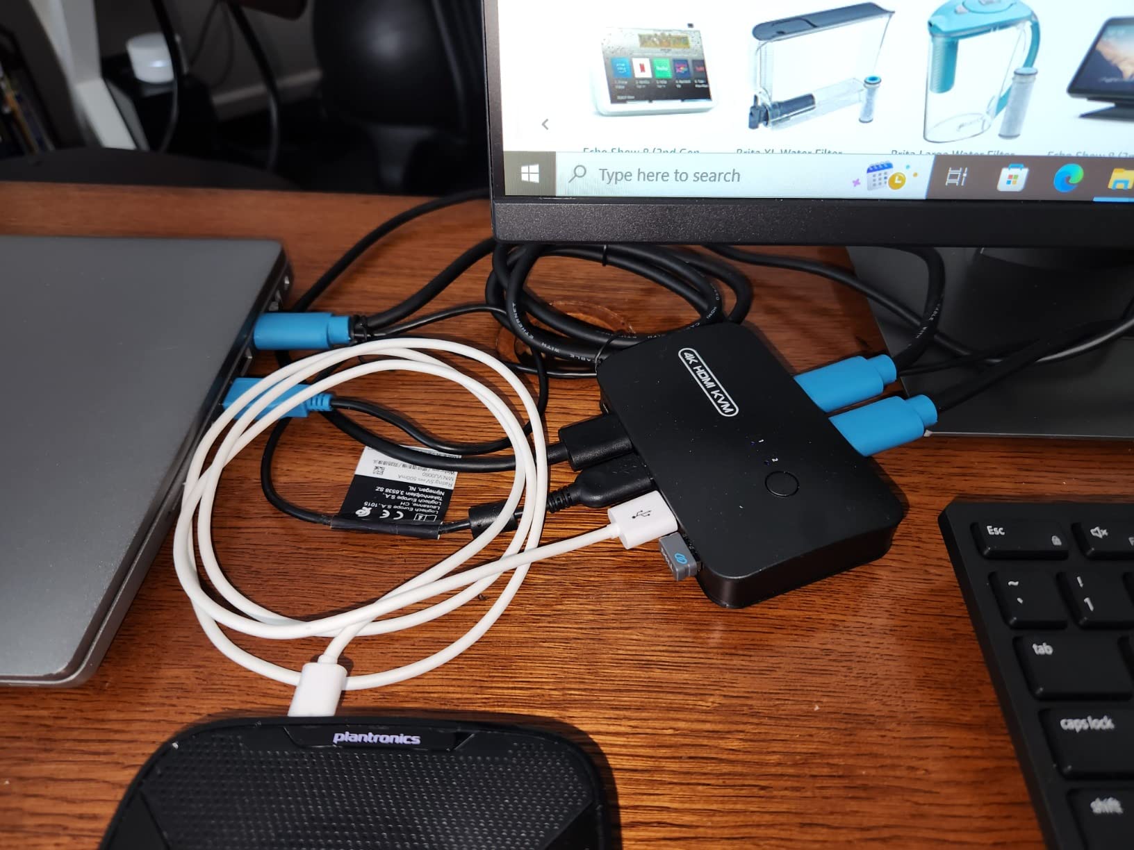 DGODRT HDMI USB KVM Switch 2 Port Selector Box for 2 Computers Share Keyboard Mouse Printer and 1 HD 4K Monitor, 2 KVM Cables Included customer photo 2