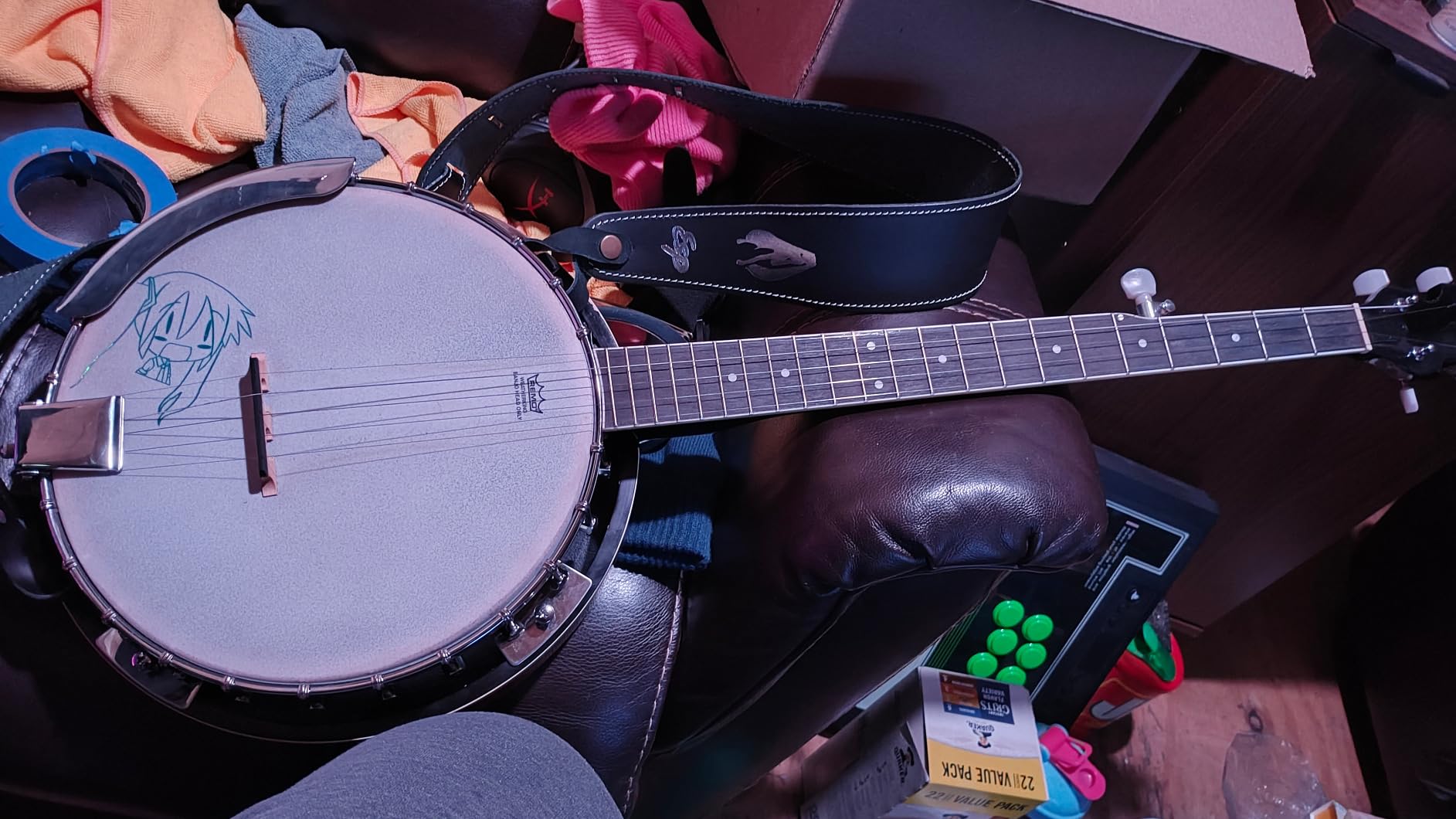 Ashthorpe 5-String Banjo, Left Handed - Full Size with 24 Brackets, Closed Back, Mahogany Resonator, and Geared 5th Tuner customer photo 2