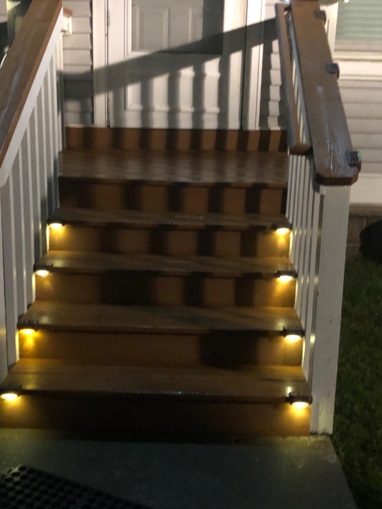 APONUO Solar Step Deck Fence Lights, Outdoor Waterproof Led, 1.77x3.14x1.73in, Black, Warm White, 16 Pcs, Path, Light, for Patio, Stairs, Garden Pathway, Step and Fences customer photo 2