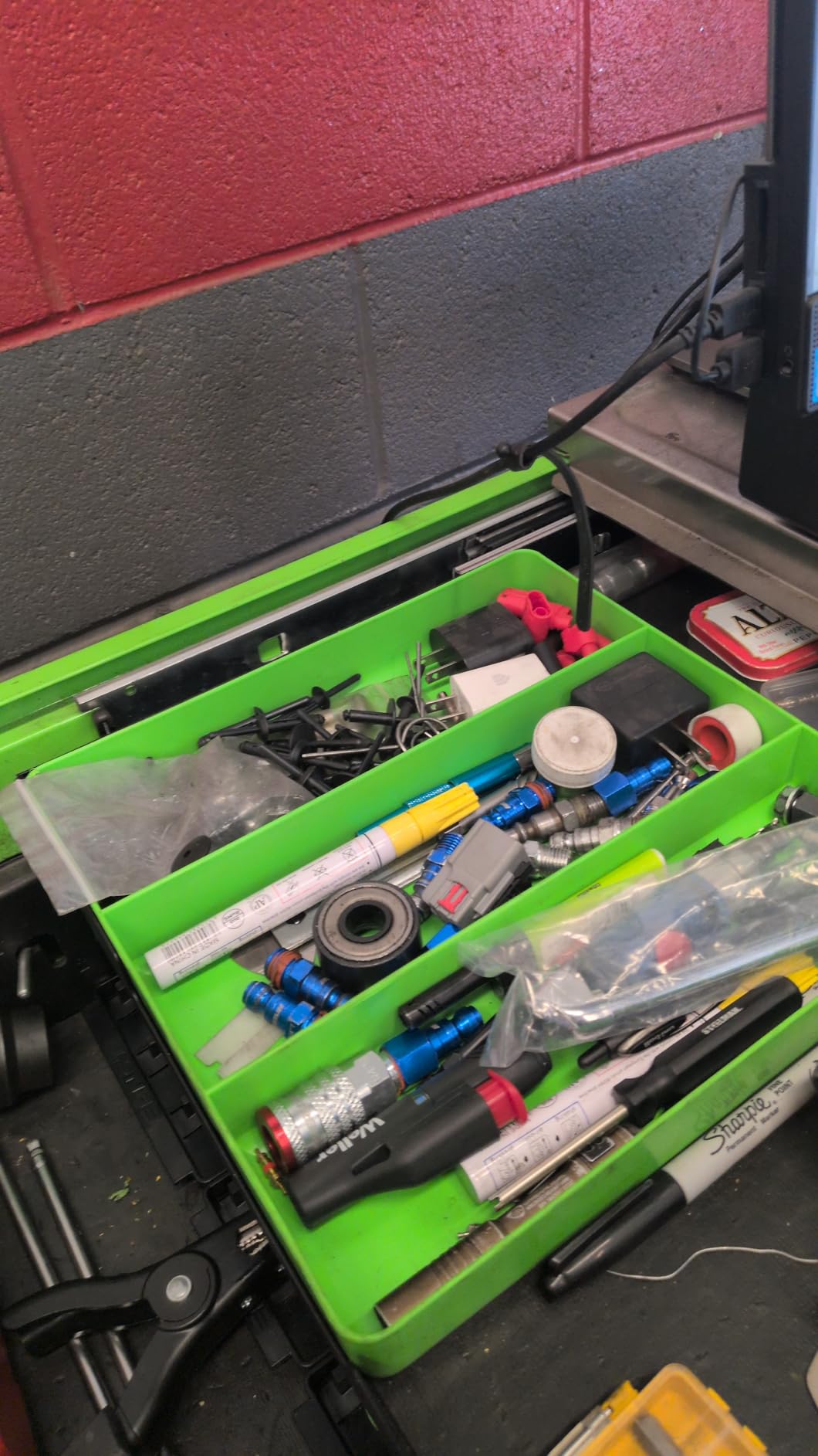 ERNST Tool Organizer Tray, Green, 10-Compartments, Storage, Garage, Workshop, Organization, Tools, Equipment, Heavy-Duty, Durable, Industrial, Workbench, Efficient Storage - Made in the USA customer photo 1