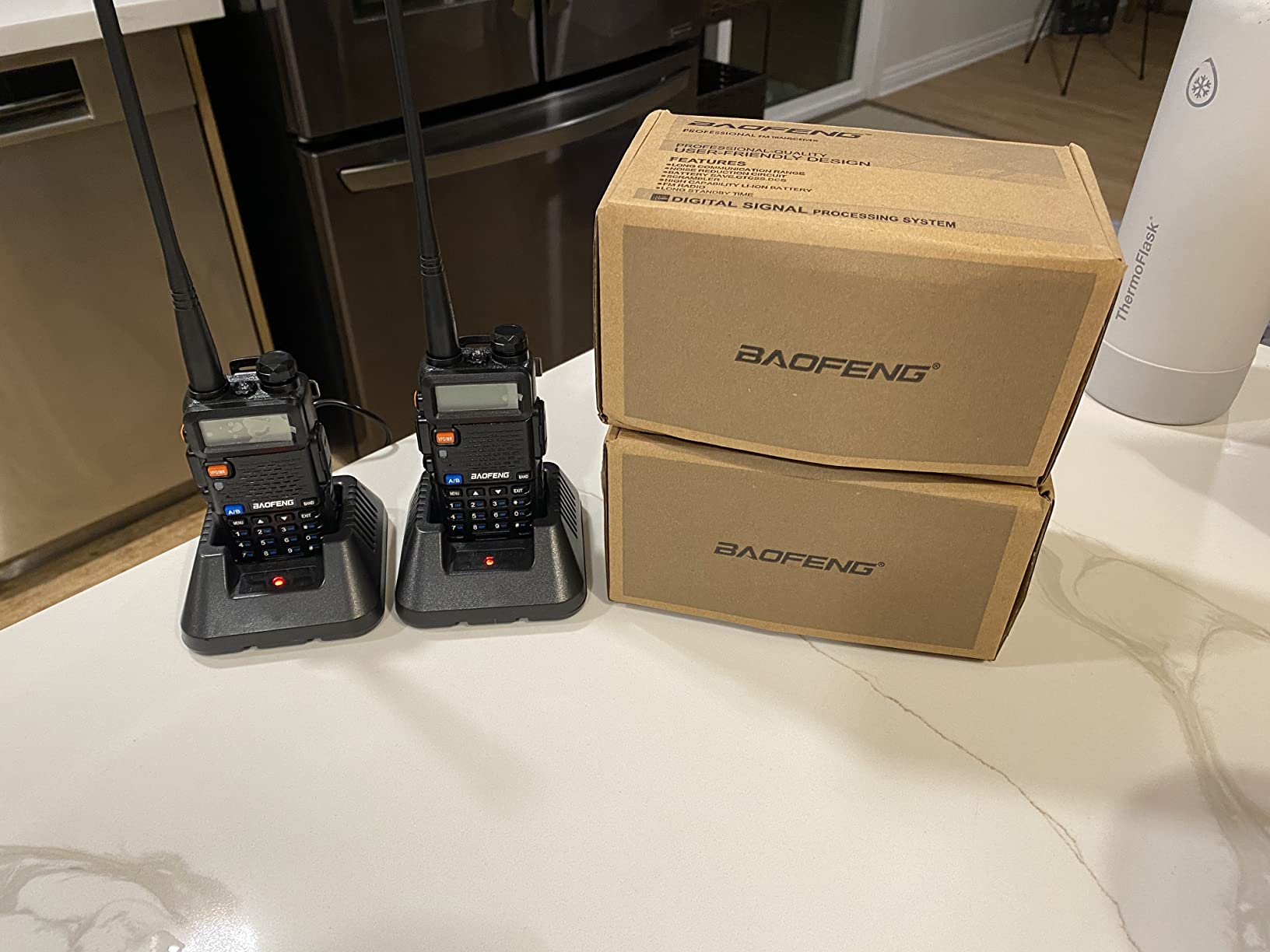 BAOFENG Radio Ham Radio UV-5R Long Range UV5R Dual Band VHF UHF Rechargeable Walkie Talkies for Adults Handheld Two Way Radio with Earpiece AR-771 Full Kit for Camping Hunting Survival Gear (2 Pack) customer photo 2