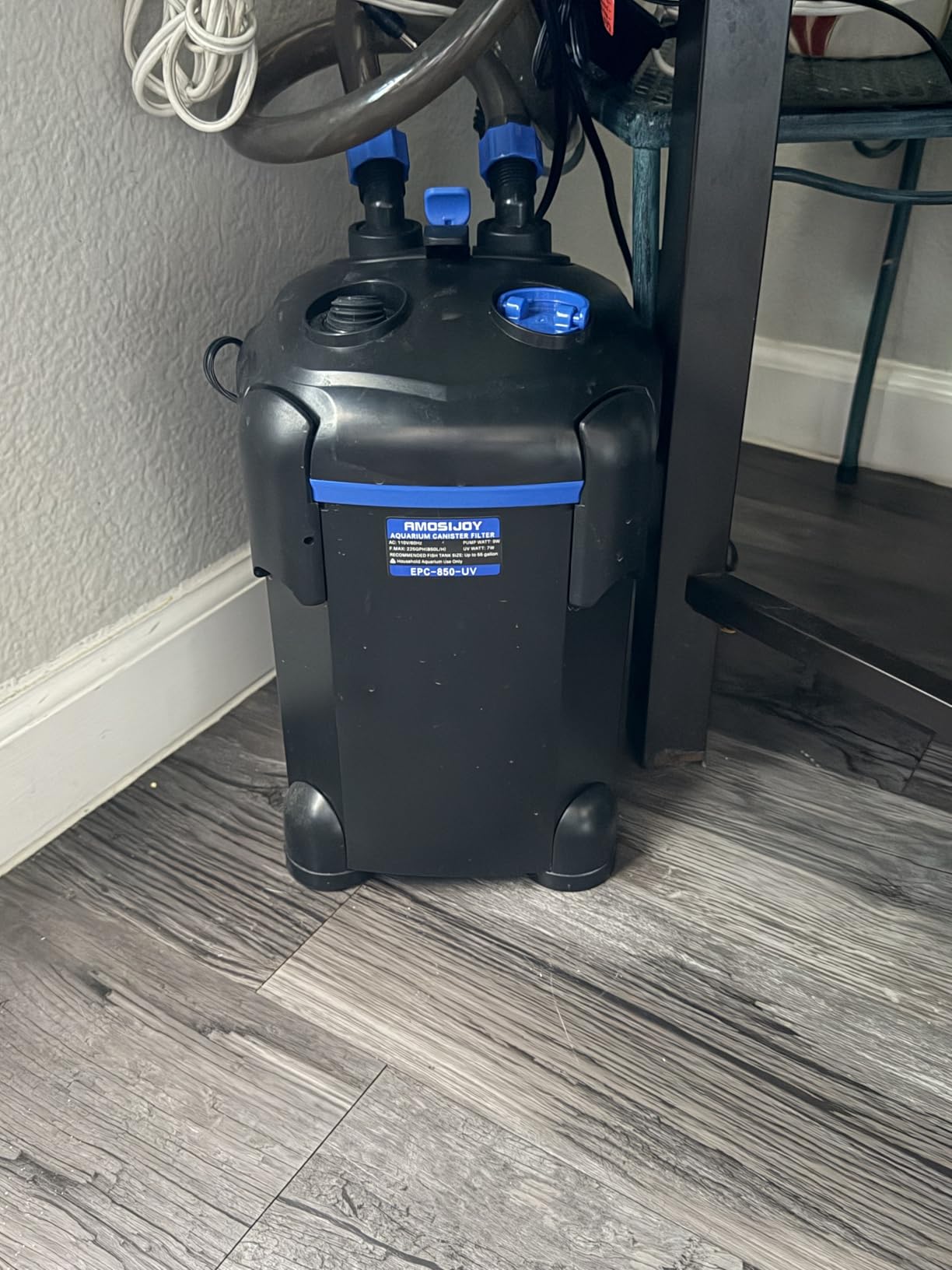 AMOSIJOY Canister Filter, Ultra-Quiet External Aquarium Filter with Free Media for Large Fish Tanks and Aquariums customer photo 1