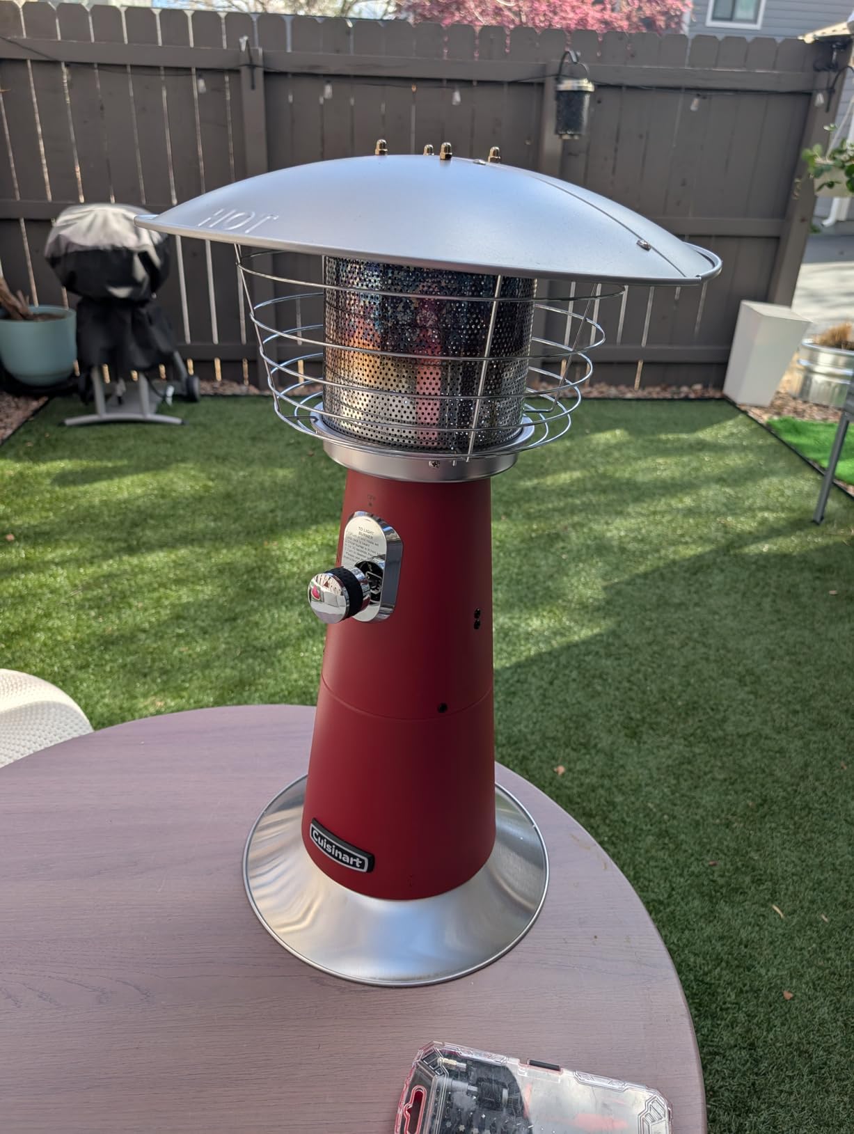 Cuisinart Portable Tabletop Patio Heater, 11,000 BTU Outdoor Propane Heater with Safety Tilt Switch and Adjustable Heat, Burner Screen Guard customer photo 1
