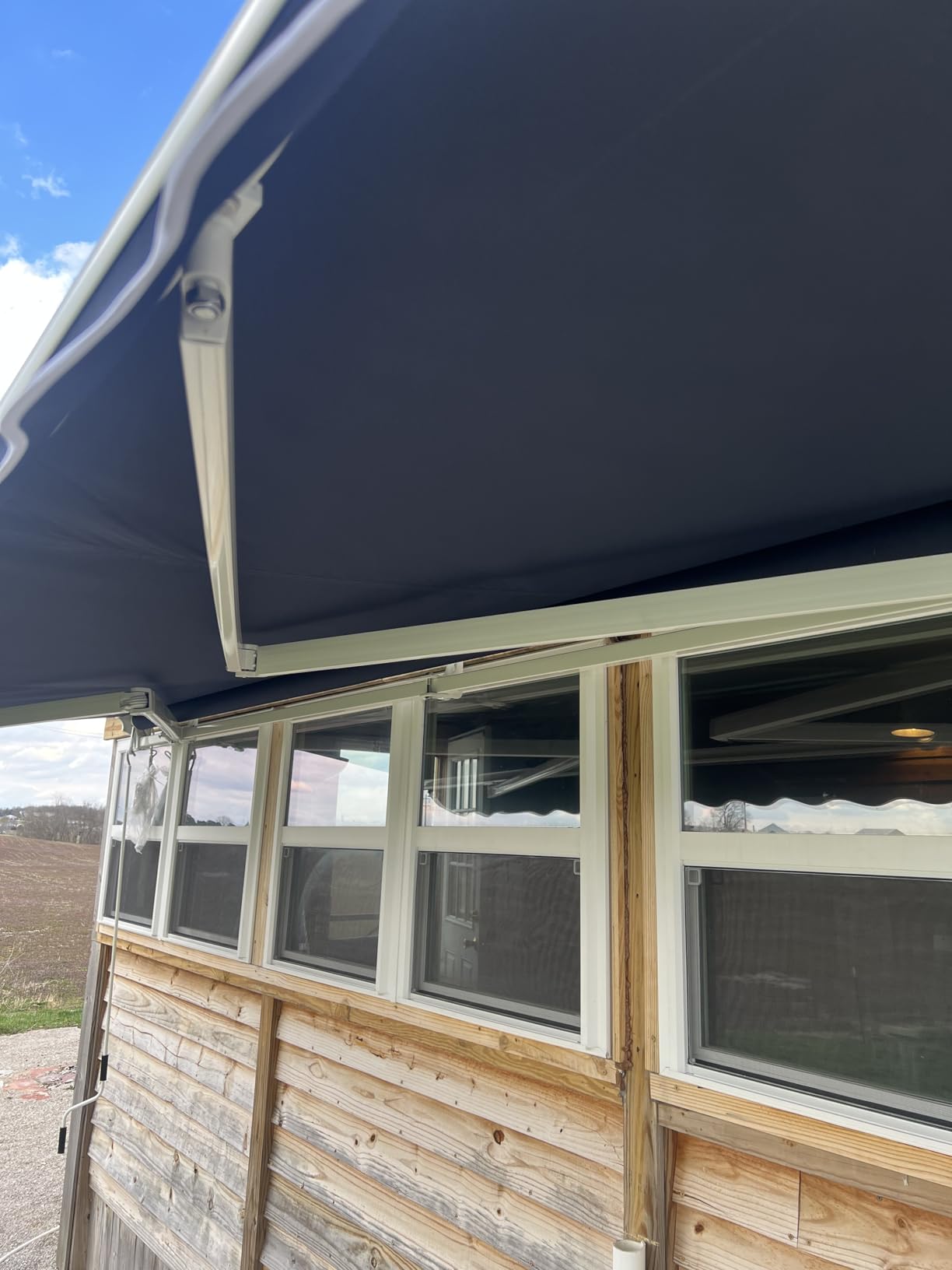 Diensweek Patio Awning Retractable 15'x10', Fully Assembled Motorized Electric Commercial Grade - Quality 100% Dope-dyed Acrylic Window Door Sunshade Shelter - Deck Canopy Balcony (Navy Blue) customer photo 2