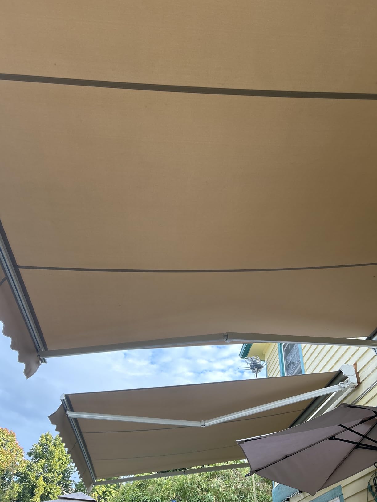 Diensweek 12'x10' Patio Awning Retractable, Fully Assembled Motorized Electric Commercial Grade - Quality 100% Dope-Dyed Acrylic Window Door Sunshade Shelter - Deck Canopy Balcony (Beige) customer photo 1