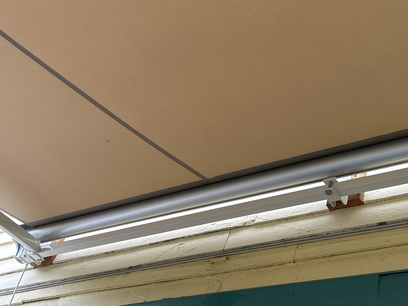 Diensweek 12'x10' Patio Awning Retractable, Fully Assembled Motorized Electric Commercial Grade - Quality 100% Dope-Dyed Acrylic Window Door Sunshade Shelter - Deck Canopy Balcony (Beige) customer photo 2