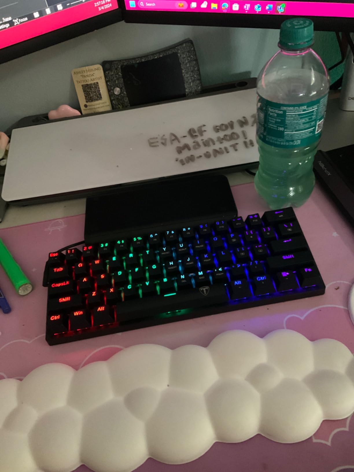Portable 60% Mechanical Gaming Keyboard, Wired Keyboard with Blue Switches, LED Customization Backlit, 61 Keys Ultra-Compact Mini Office Keyboard for PC/Mac/Xbox, Easy to Carry On Trip - Black customer photo 2