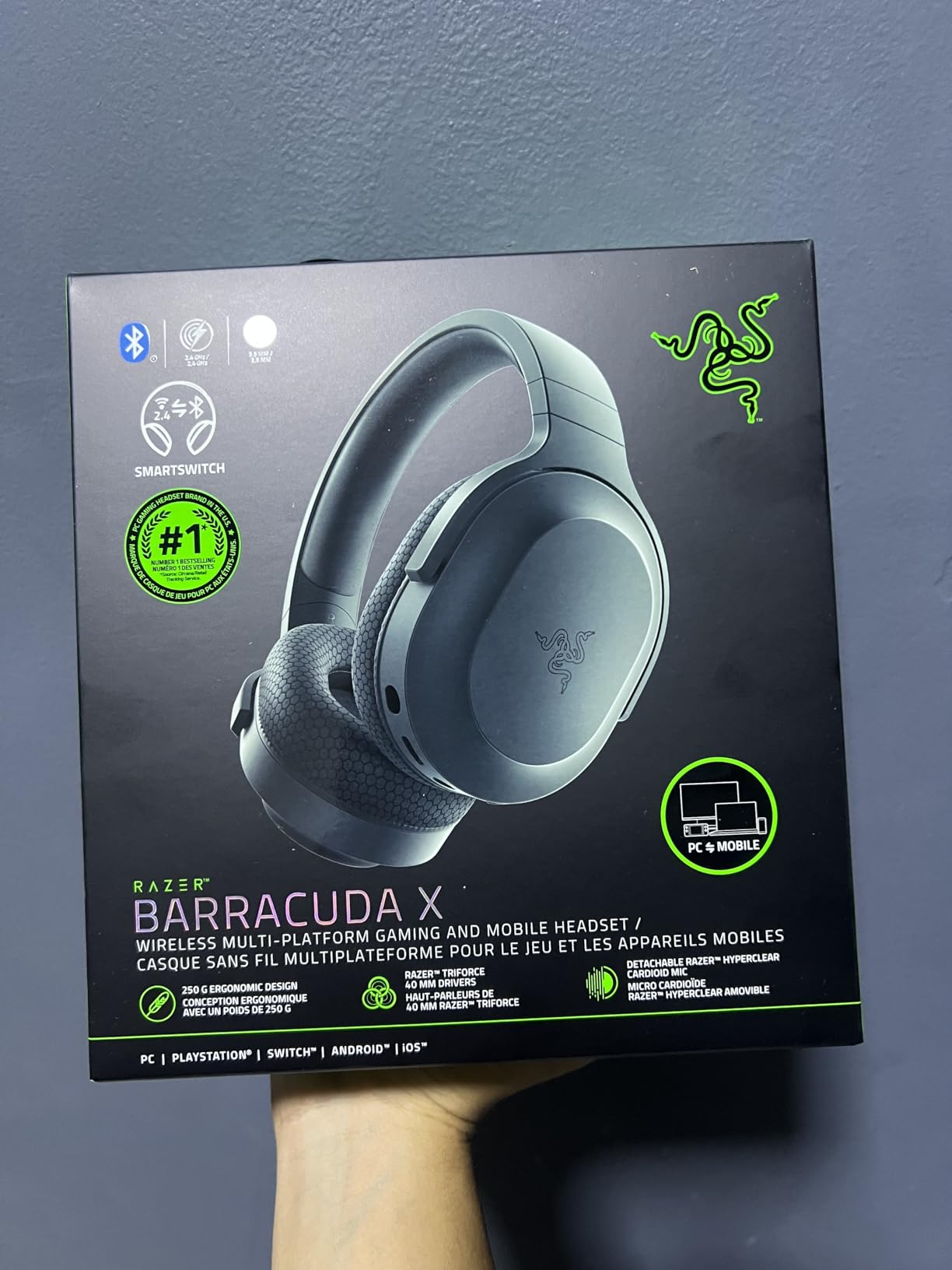 Razer Barracuda X Wireless Gaming & Mobile Headset (PC, PlayStation, Switch 2, Android, iOS): 2.4GHz Wireless + Bluetooth - Lightweight - 40mm Drivers - Detachable Mic - 50 Hr Battery - Quartz Pink customer photo 1