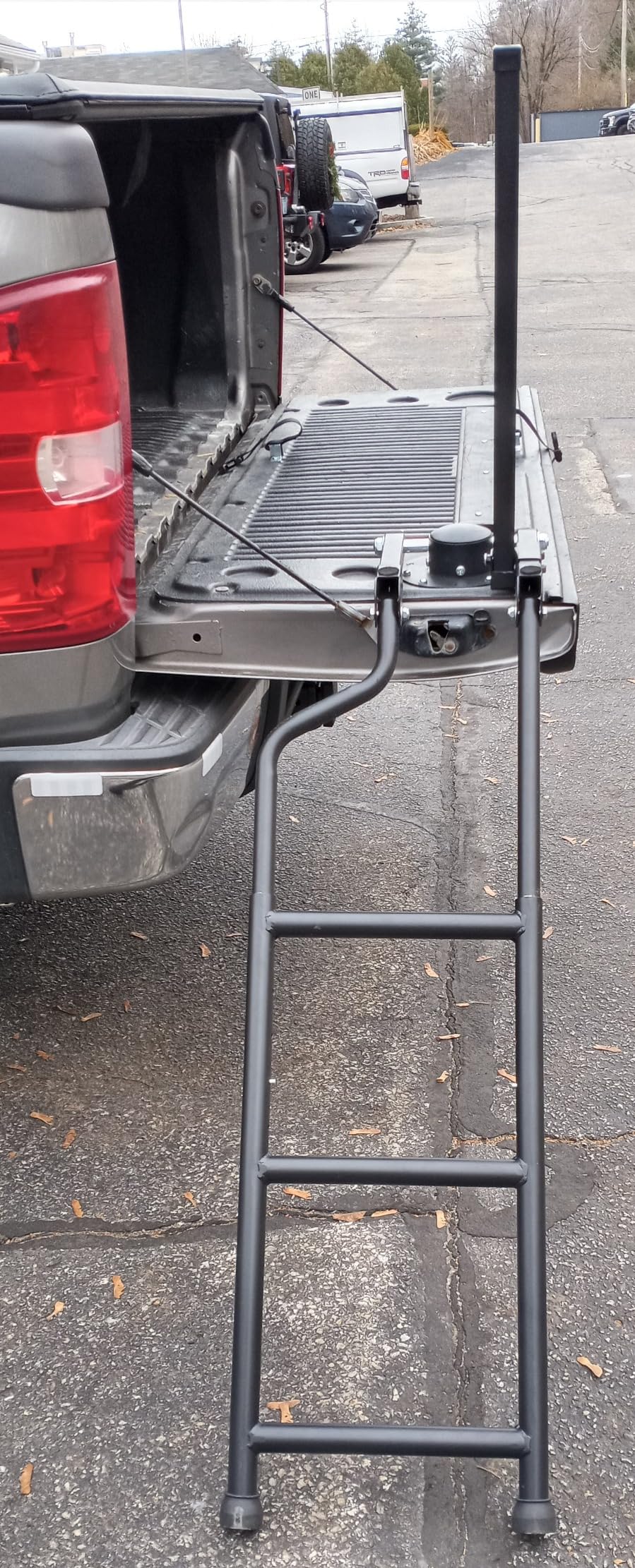 AA Product Tailgate Rack Foldable Pickup Truck Tailgate Ladder Accessories with Handrail for Truck Easy Install Durable Steel Omni-Directional Ladder Rack Capacity 300 lbs(USPTA Patent Pending) customer photo 2