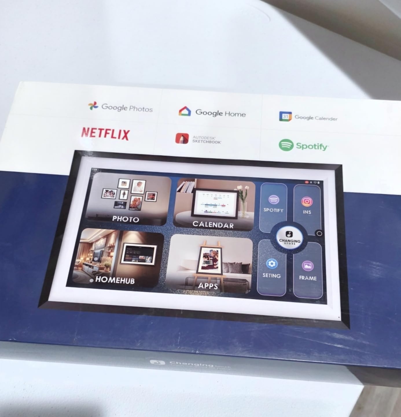 All-in-one Smart Display Built-in Li-Battery|Google Digital Calendar,Picture Frame with Anti-Glare Touchscreen customer photo 1