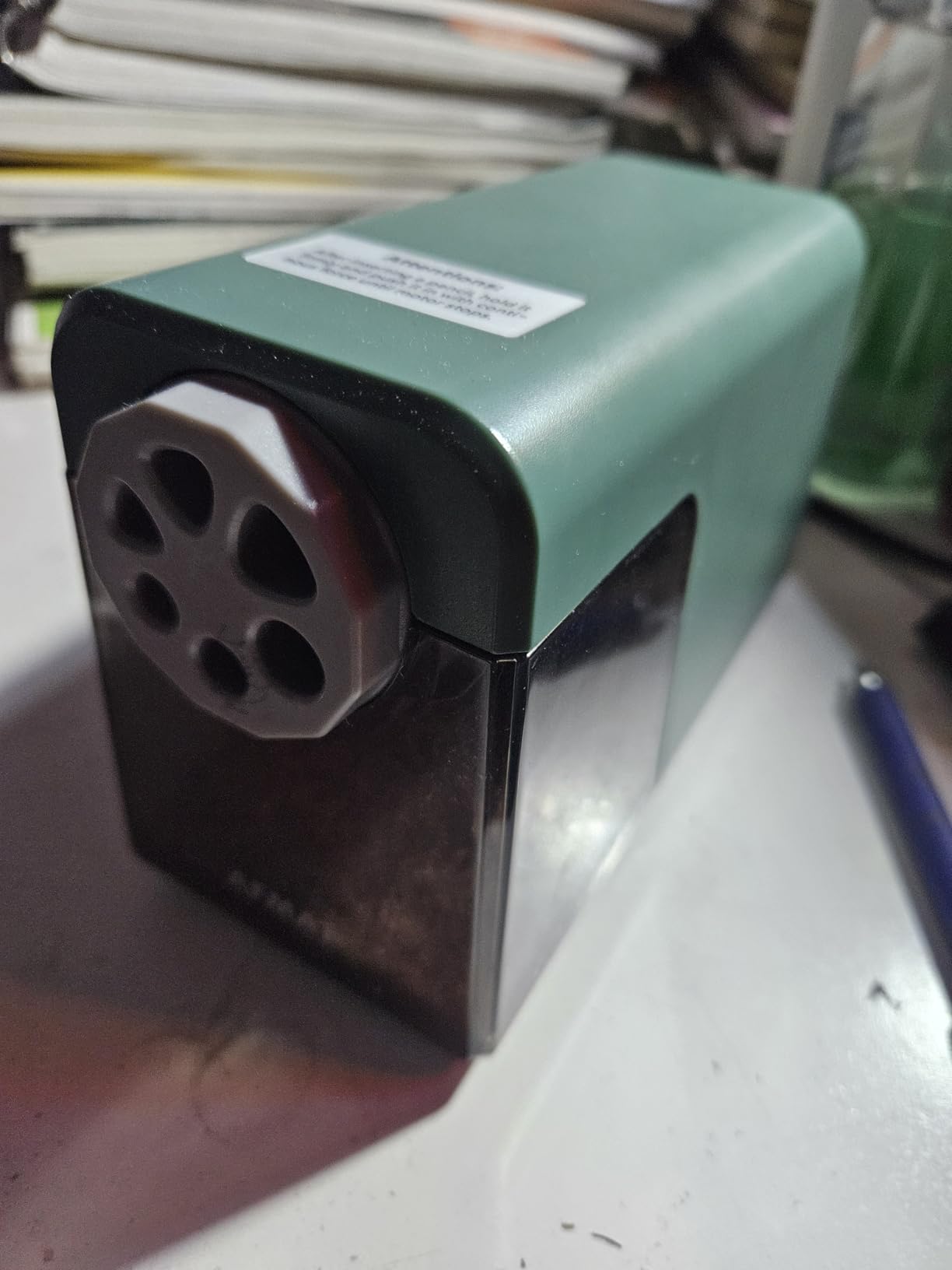 AFMAT Electric Pencil Sharpener Heavy Duty, 6 Holes, Auto Stop Pencil Sharpeners for Classroom, Electric Sharpener for 6-11mm Colored Pencils, 7000 Sharpenings, Fast Sharpen, Save Pencils PSX1 customer photo 2