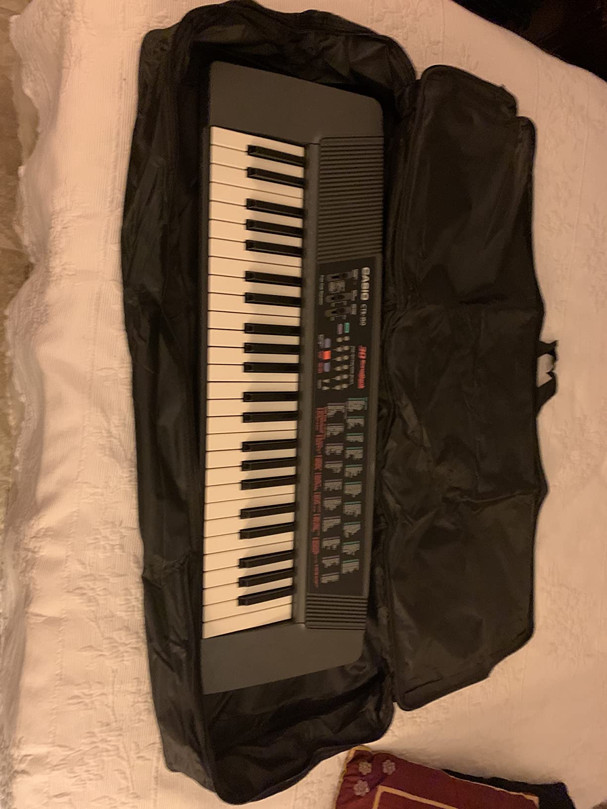 Monkeysell 61 Key Keyboard Case, Padded Carrying Bag Water-Resistant 420D Oxford cloth, 3 Exterior Zipper Pockets, Top Handle Fits Most 61-Key Electric Keyboards (38.5