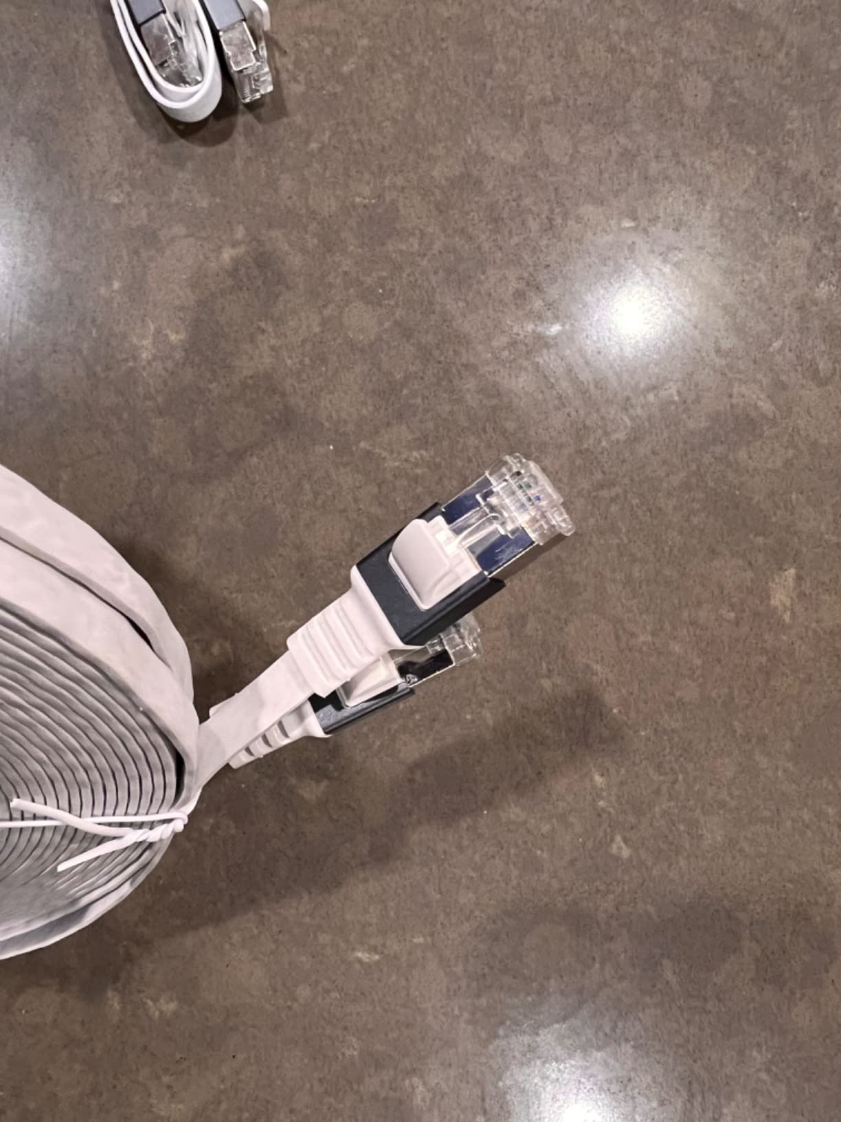 Smolink Ethernet Cable, Cat 6A Ethernet Cable 50 Ft with 1.5Ft Short Patch Cord, Slim High Speed 10 Gigabit Computer Wire with RJ45 Connectors, Faster Than Cat6/Cat5e/Cat5 Cable, White customer photo 2