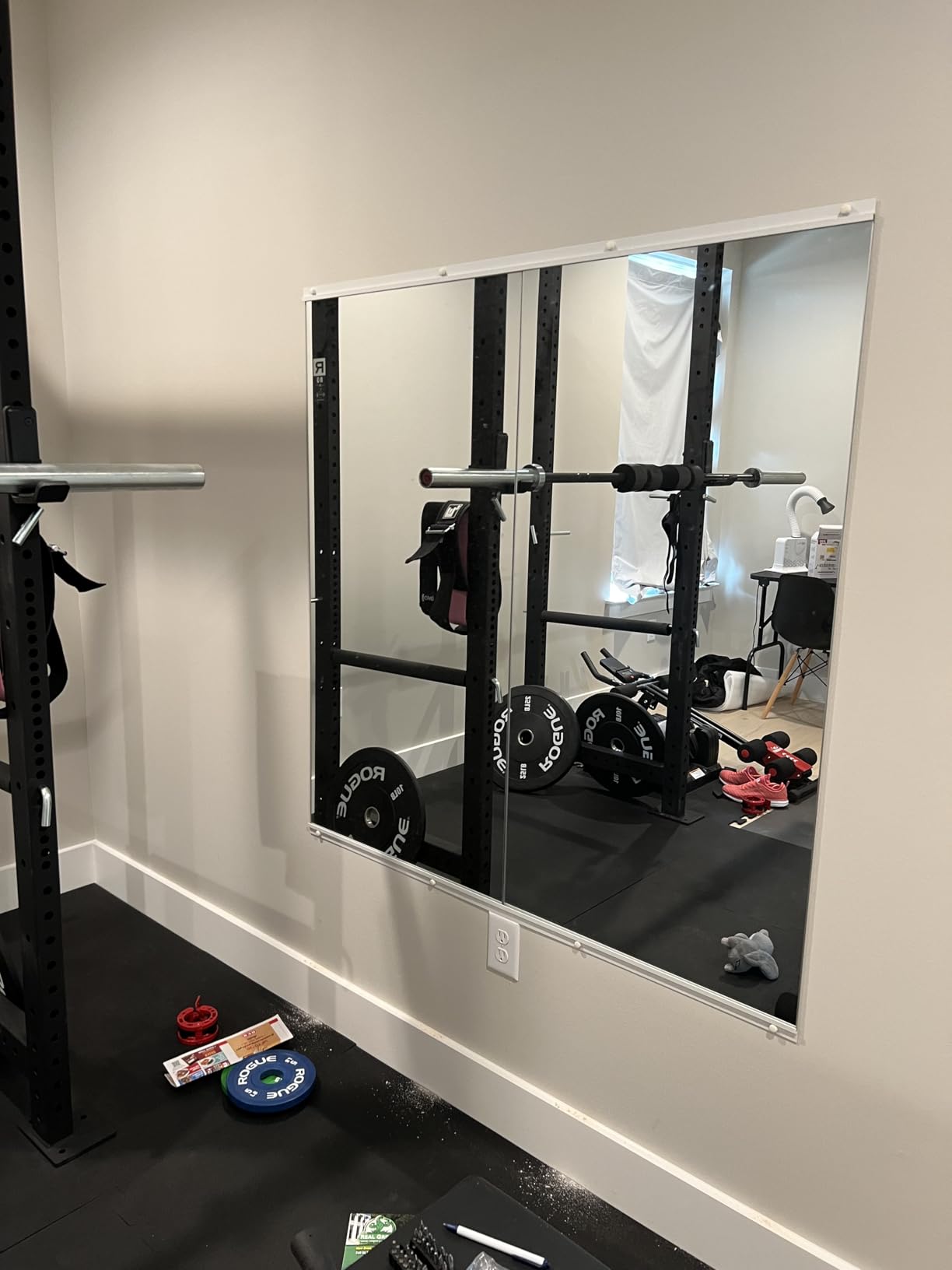 Delma Home Gym Mirror,48''x24''x2PCS Silver,Large Full Body Tempered Glass Frameless, Wall-Mounted for Gym, Yoga, Garage, Bedroom, Bathroom customer photo 2