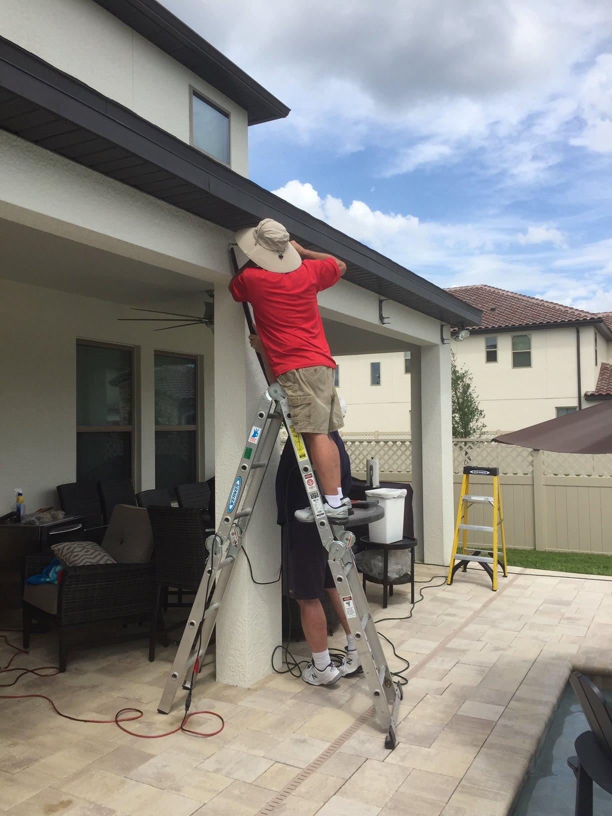 ADVANING Classic Series 16'X10' Electric Retractable Awning, 100% Acrylic UV+ Sun Shade Canopy, Light Taupe (Solid), EA1610-A013H customer photo 2