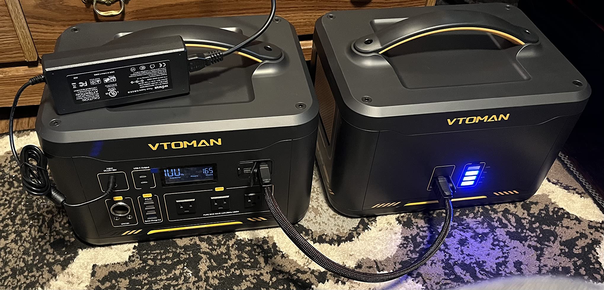 VTOMAN Jump1500X Portable Power Station, 828Wh LiFePO4 Battery Solar Generator with Jump Start, 1500W AC Outlet, 100W PD Type-C, Large Capacity Expandable to 2376Wh for Camping, RV Travel, Home Backup customer photo 1