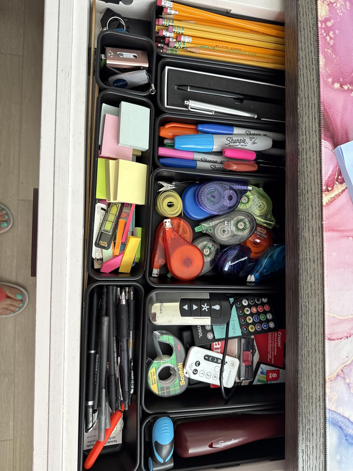 Simple Houseware Interlocking Desk Drawer Bins Organizer, 10 Packs, Black customer photo 1