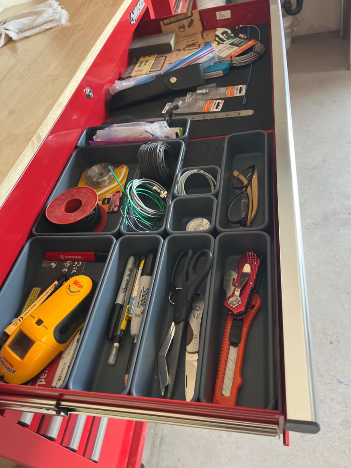 42 Pack Tool Box Organizer Tool Tray Dividers, Rolling Tool Chest Cart Cabinet Workbench Desk Drawer Organization and Storage for Hardware, Parts, Screws, Nuts, Small Tools Organization(Orange) customer photo 2