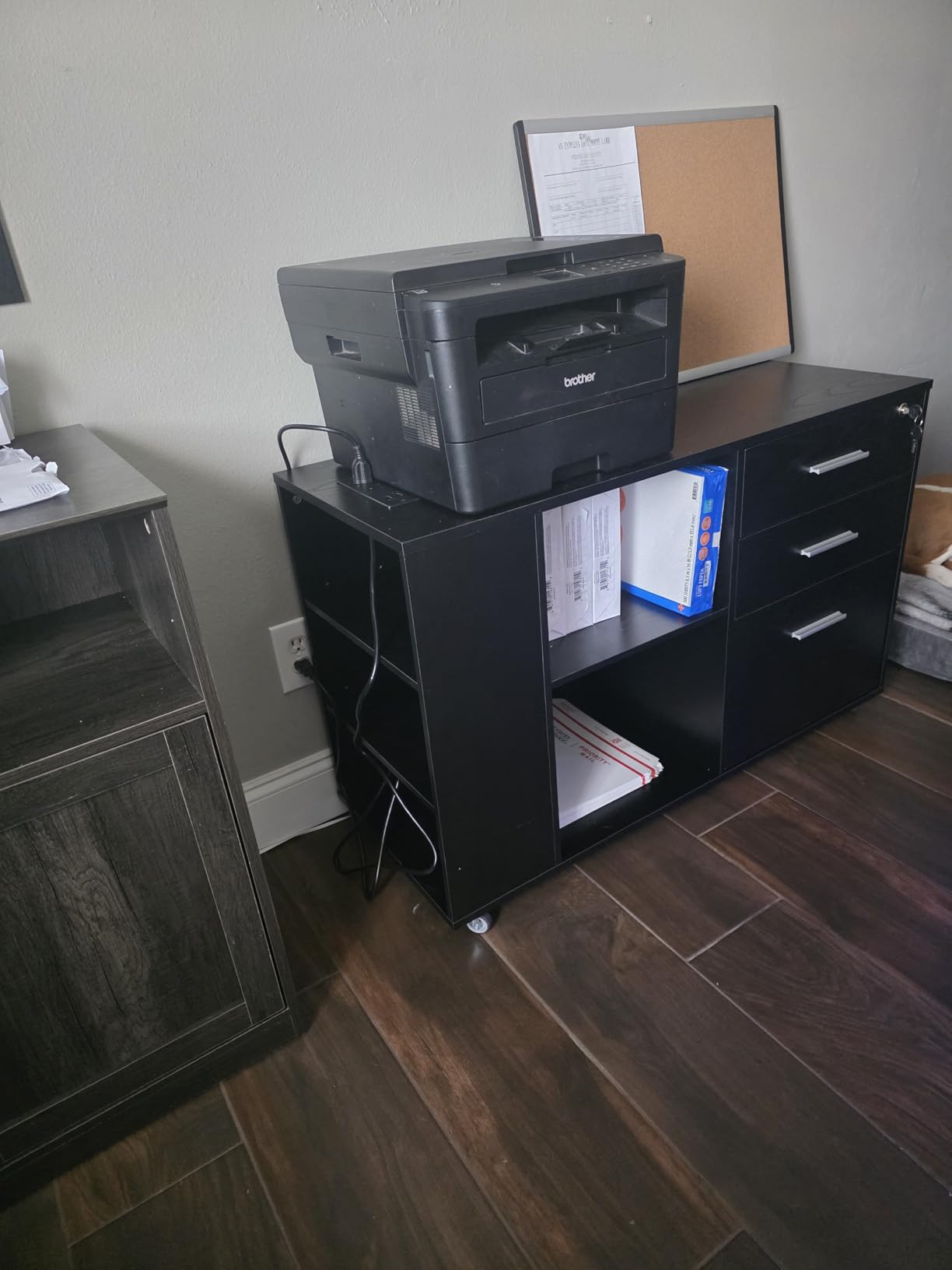 YITAHOME File Cabinet with Charging Station, Mobile Lateral Filing Cabinet with Lock for Home Office, Printer Stand with Open Storage Shelf, Fits A4, Letter, Legal Size Files, Office Furniture, Grey customer photo 2
