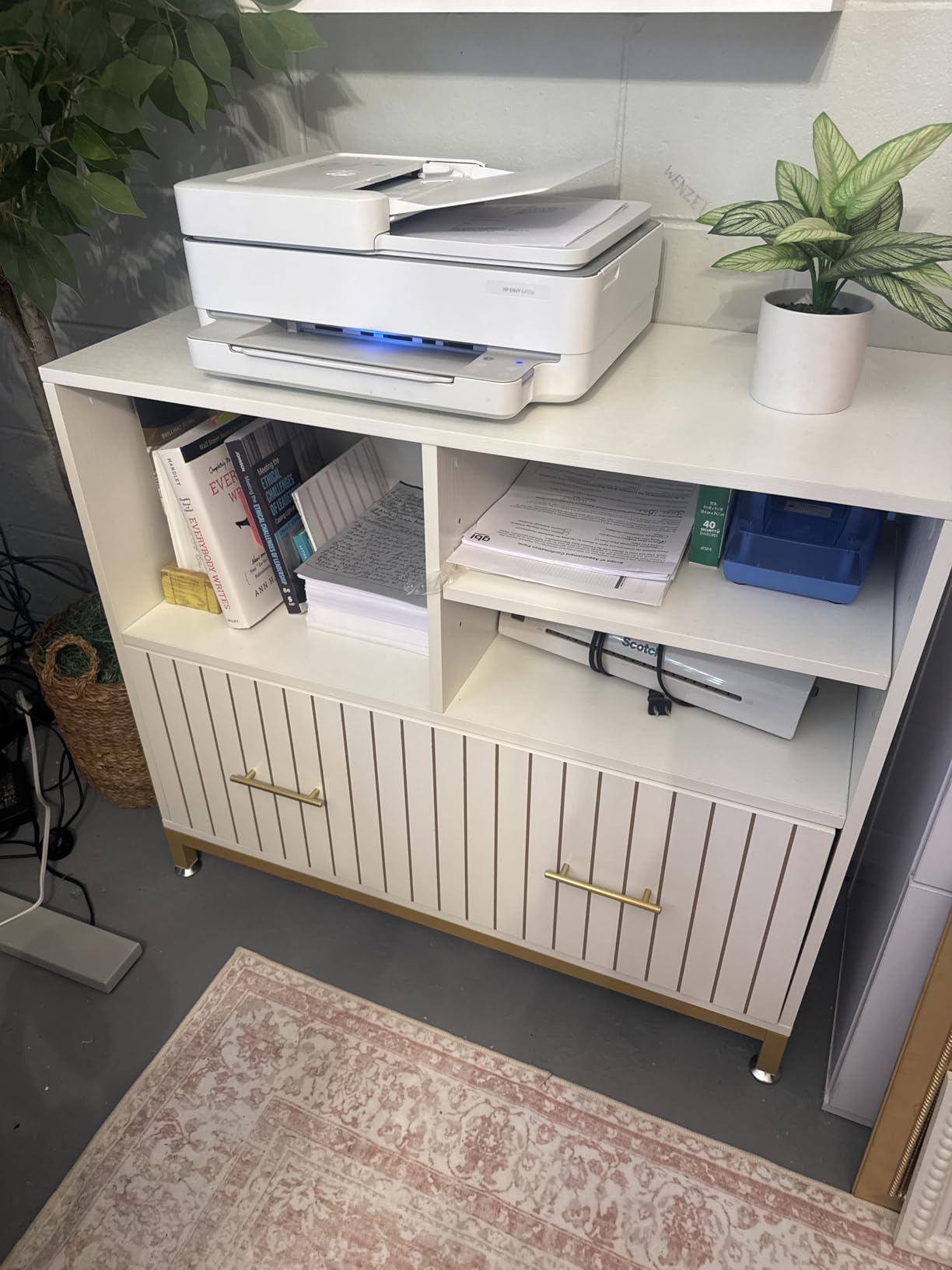 Tribesigns Lateral File Cabinet with Drawer, White Filing Cabinet for Letter/Legal/A4 Size Files customer photo 2