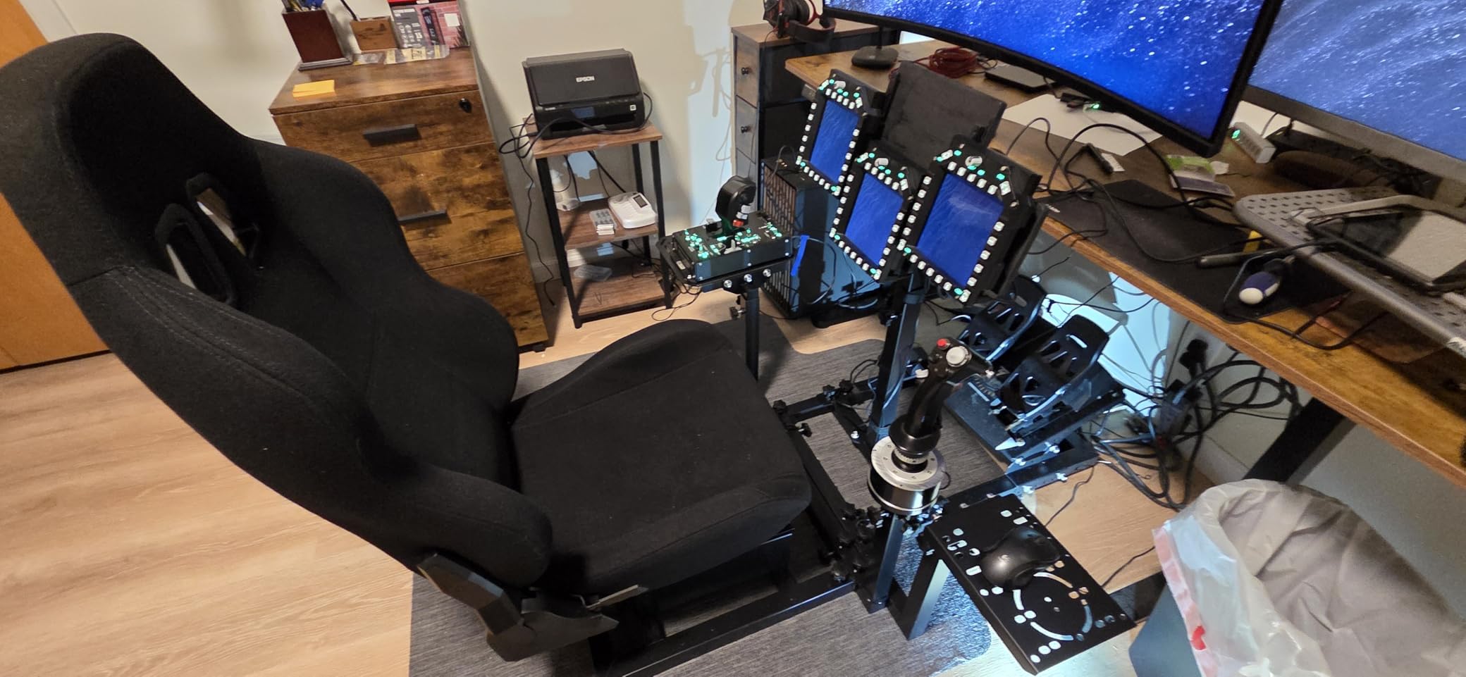 Marada Universal Flight Simulation Cockpit with Racing Seat Adjustable Fit for Thrustmaster/HOTAS Warthog/Logitech G29 G920 customer photo 2