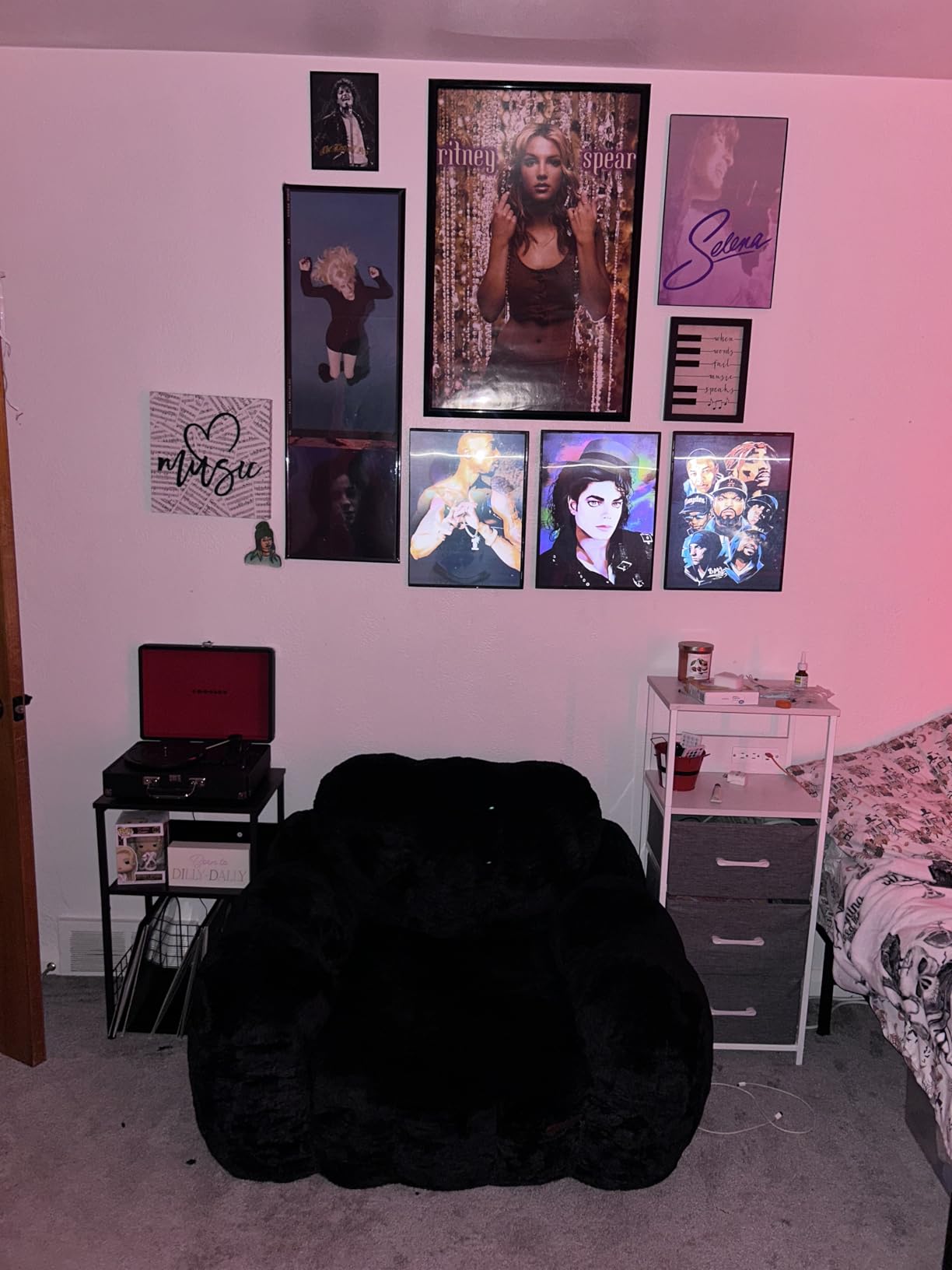 LELELINKY 3 Tier End Table, Record Player Stand with Storage Up to 100 Albums, Turntable Stand for Vinyl, Brown Records Shelf for Living Room Bedroom customer photo 1