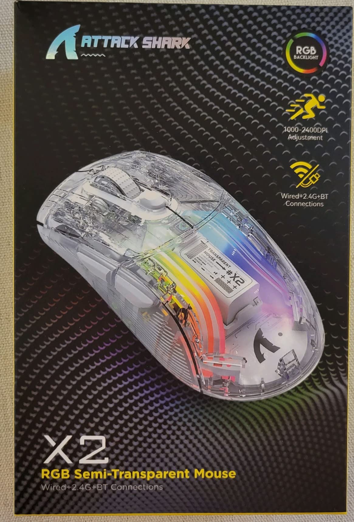 Wireless Gaming Mouse PC Transparent Shell Computer Mice with Dual mode BT5.0/2.4G,PixArt Chip 3D RGB Lighting,Ergonomic 7 Buttons,Rechargeable Mute Mouse for PC Laptop Tablet PS4 PS5 Xbox one customer photo 2