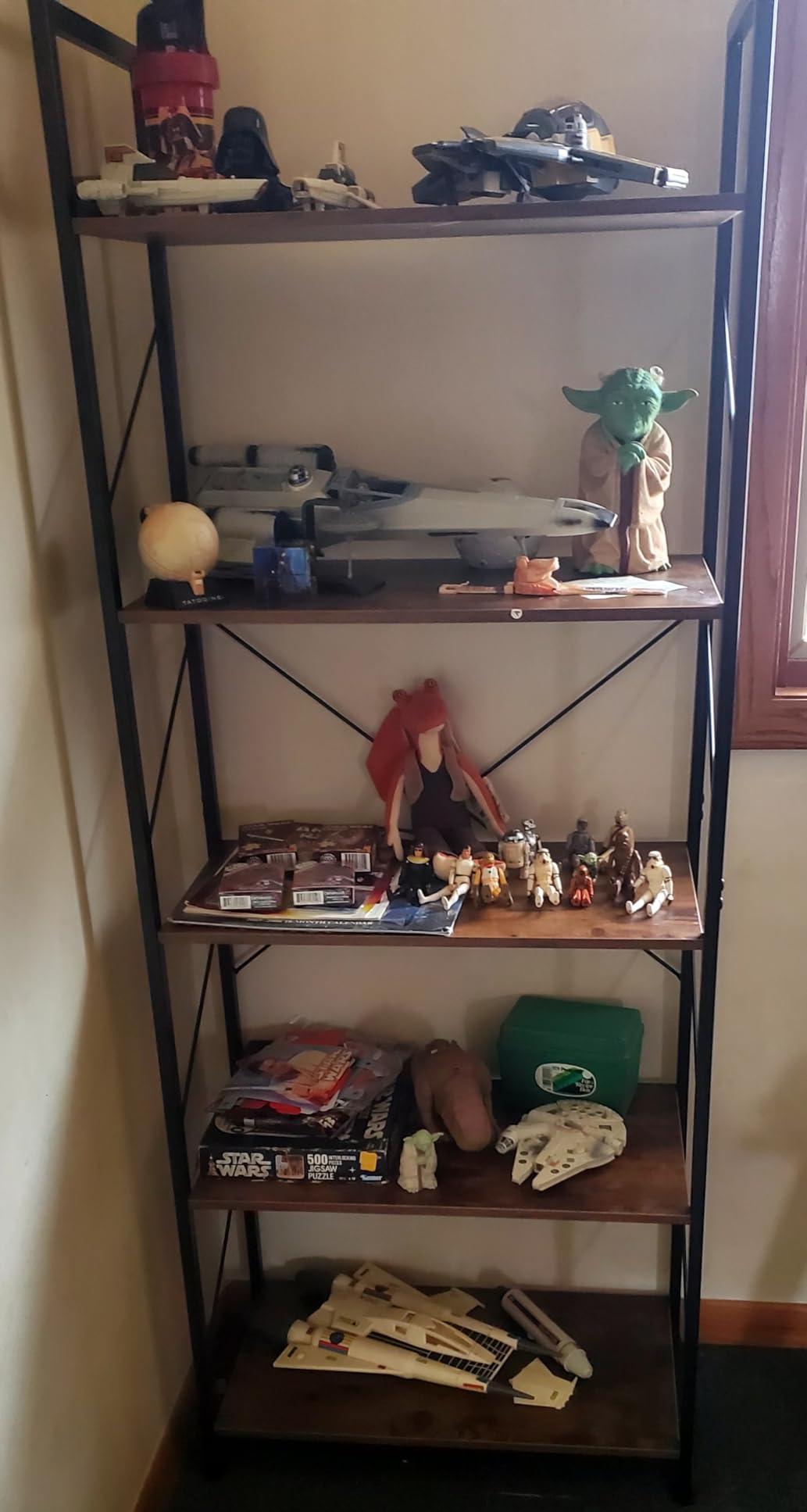 Shintenchi 5 Tiers Bookshelf, Classically Tall Bookcase Shelf, Industrial Book Rack, Modern Book Holder in Bedroom/Living Room/Home/Office customer photo 1