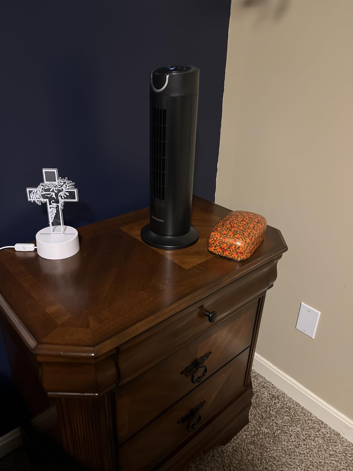 DR.PREPARE Tower Fan for Bedroom, 25 dB Quiet DC Bladeless Fan with Remote, 8 Speeds, 1-8H Timer, 80° Oscillating Fans for Indoors, 16 Inch Portable Desk Table Fans for Room, Home, Office customer photo 2