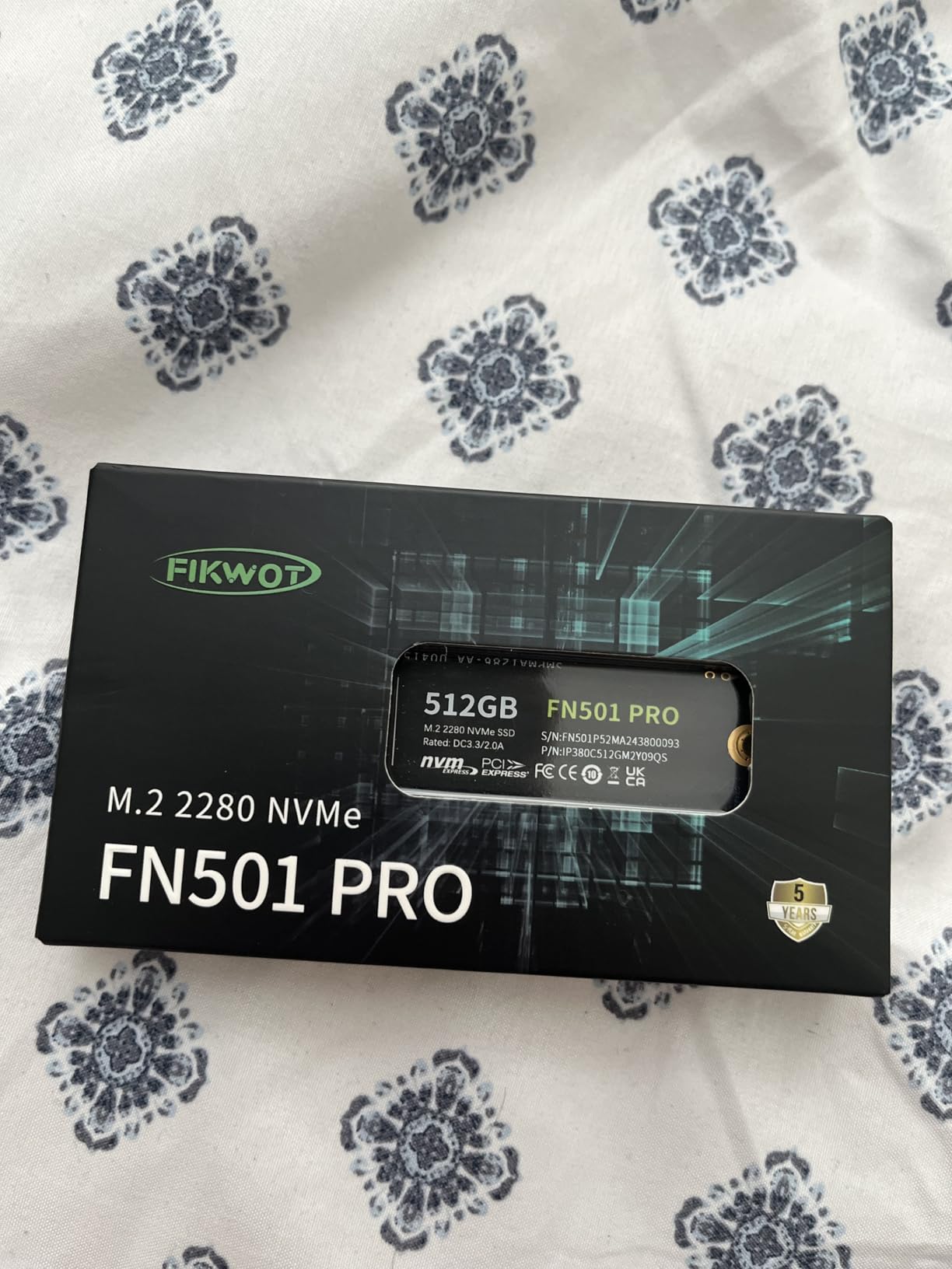 FN501 Pro 256GB NVMe SSD - M.2 2280 PCIe Gen3 x4 Internal Solid State Drive with Graphene Cooling Sticker, Up to 3,000MB/s customer photo 1