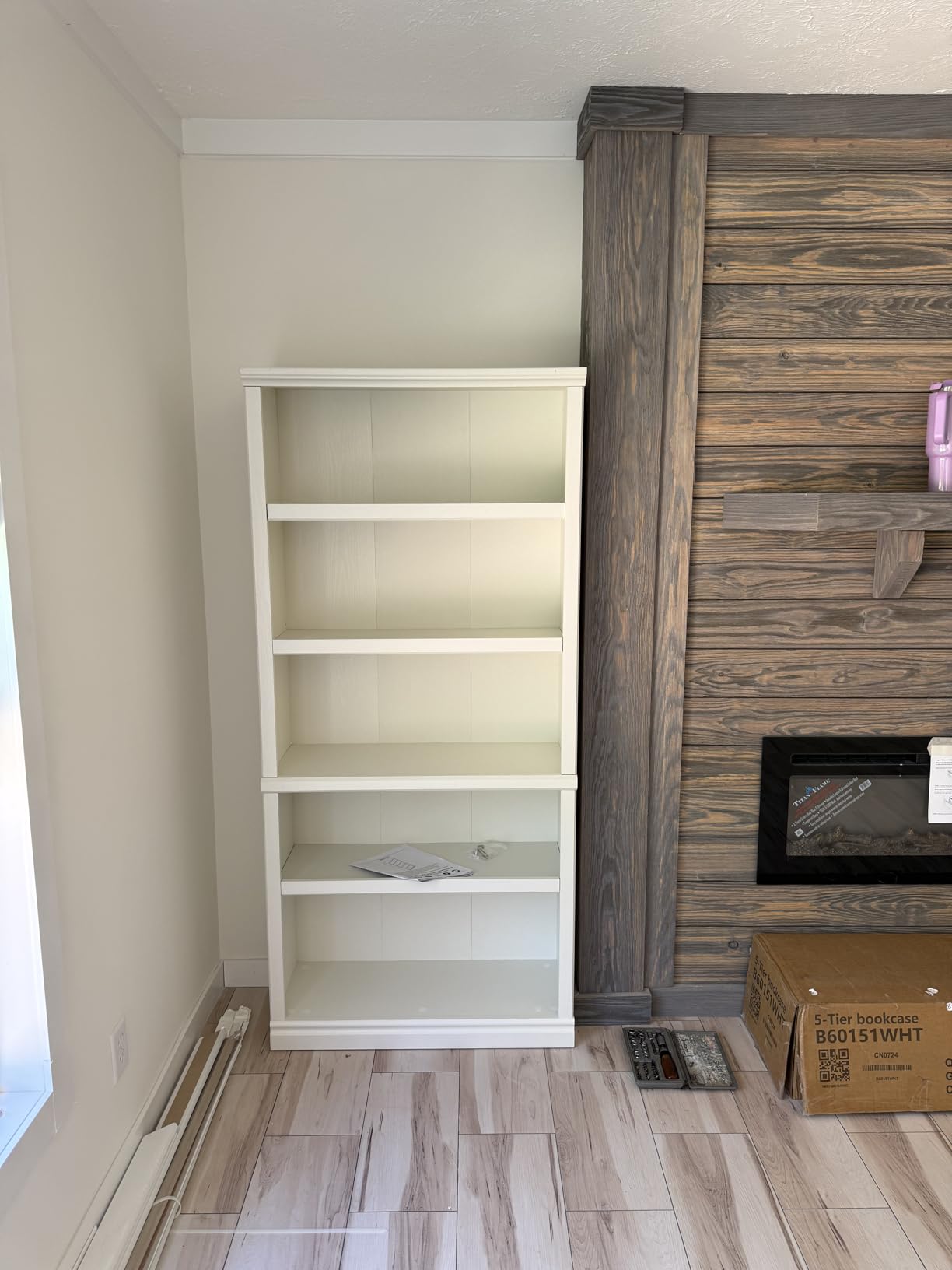70-Inch Tall White Bookcase, 5 Tiers Shelves Open Storage Bookshelf, 33 in Wide Anti Tipping Indoor Furniture, Book Cases for Home Library Office Bedroom School customer photo 2