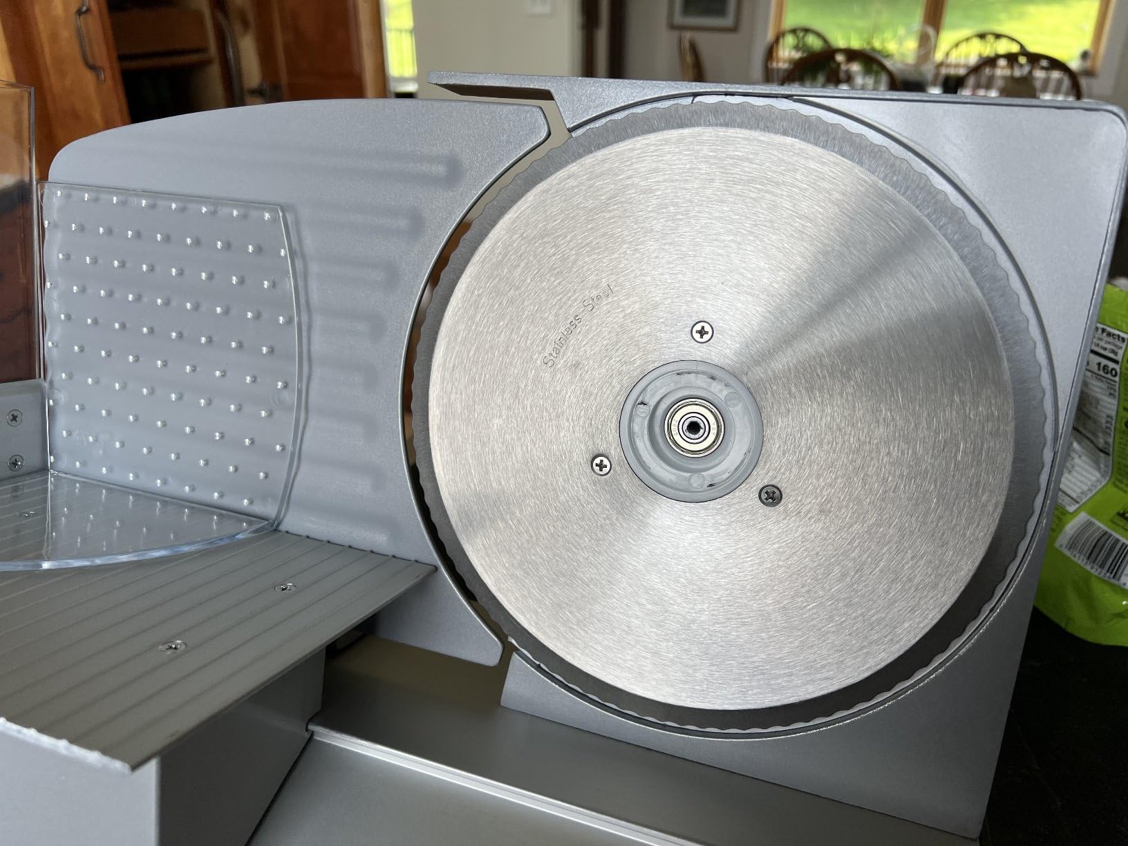 Meat Slicer,CUSIMAX Electric Deli Meat Slicer with 2 Removable 8.7''Stainless Steel Blades,Removable Food Carriage,1-20mm Adjustable Thickness Food Slicer for Home,Easy for Cut Meat,Cheese,Bread customer photo 2