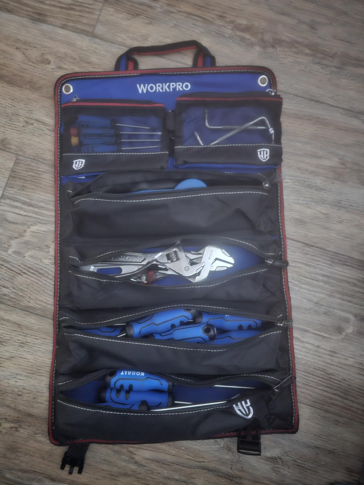 WORKPRO Roll Up Tool Bag, Tool Roll Up Bag with Detachable Tool Pouches, Heavy Duty Tool Bag Organizer with 6 Pockets customer photo 1
