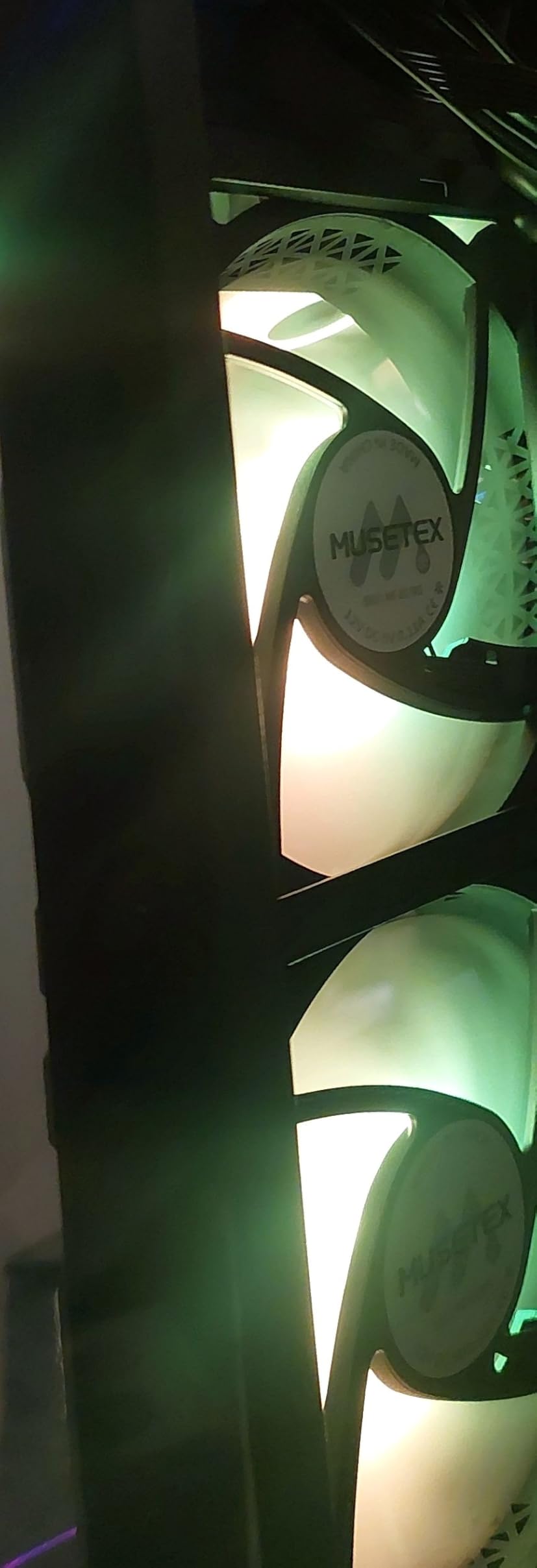 MUSETEX PC CASE ATX 6 PWM ARGB Fans Pre-Installed, Type-C Mid Tower Computer Case with Full-View Dual Tempered Glass, Gaming PC Case, Black(K2) customer photo 2