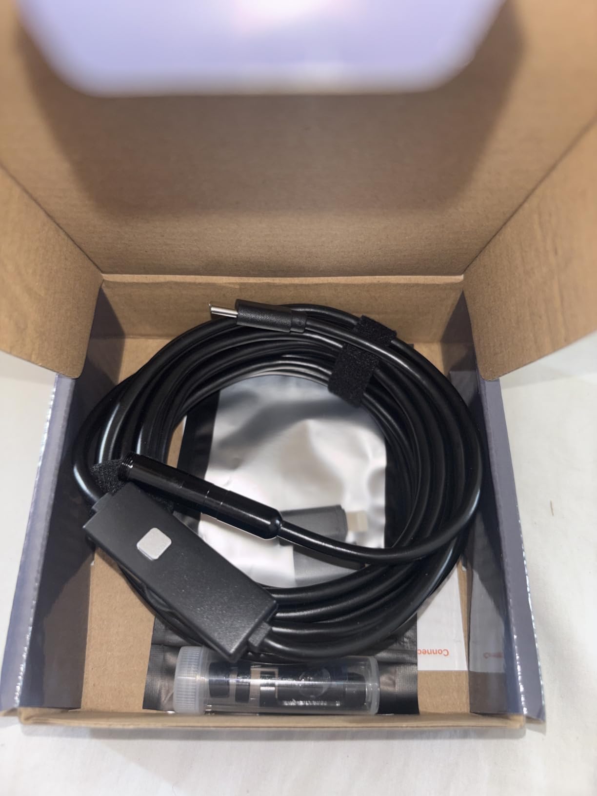 Endoscope Camera with Light,1920P HD Borescope Tools with 8 Adjustable LED Lights, Endoscope with Semi-Rigid Snake Camera, IP67 Waterproof Inspection Borescope for iOS and Android-16.4ft Dual-Lens customer photo 2