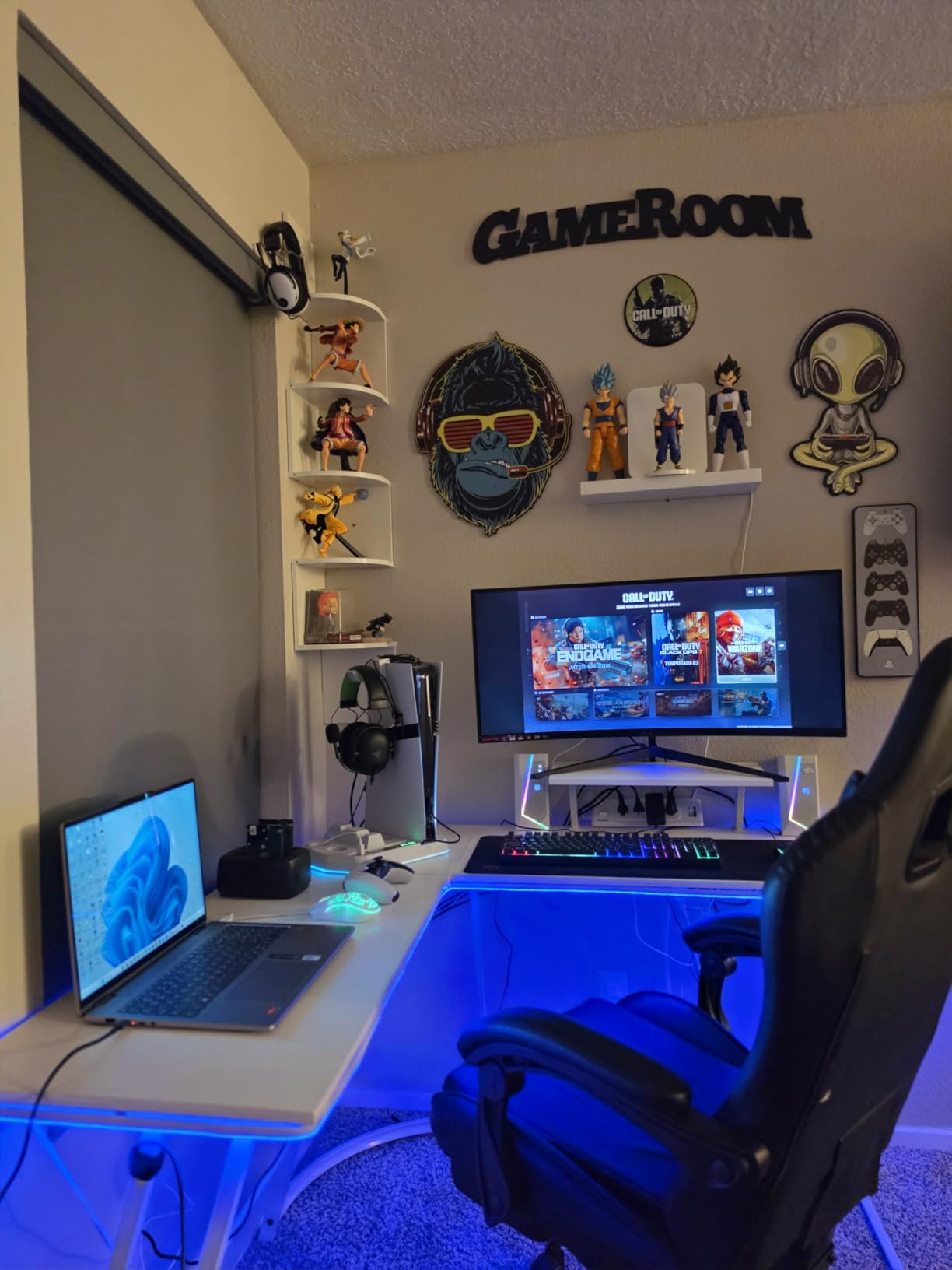 PayLessHere L Shaped Desk Corner Gaming Desk Computer Desk with Large Desktop Studying and Working and Gaming for Home and Work Place,Black customer photo 1
