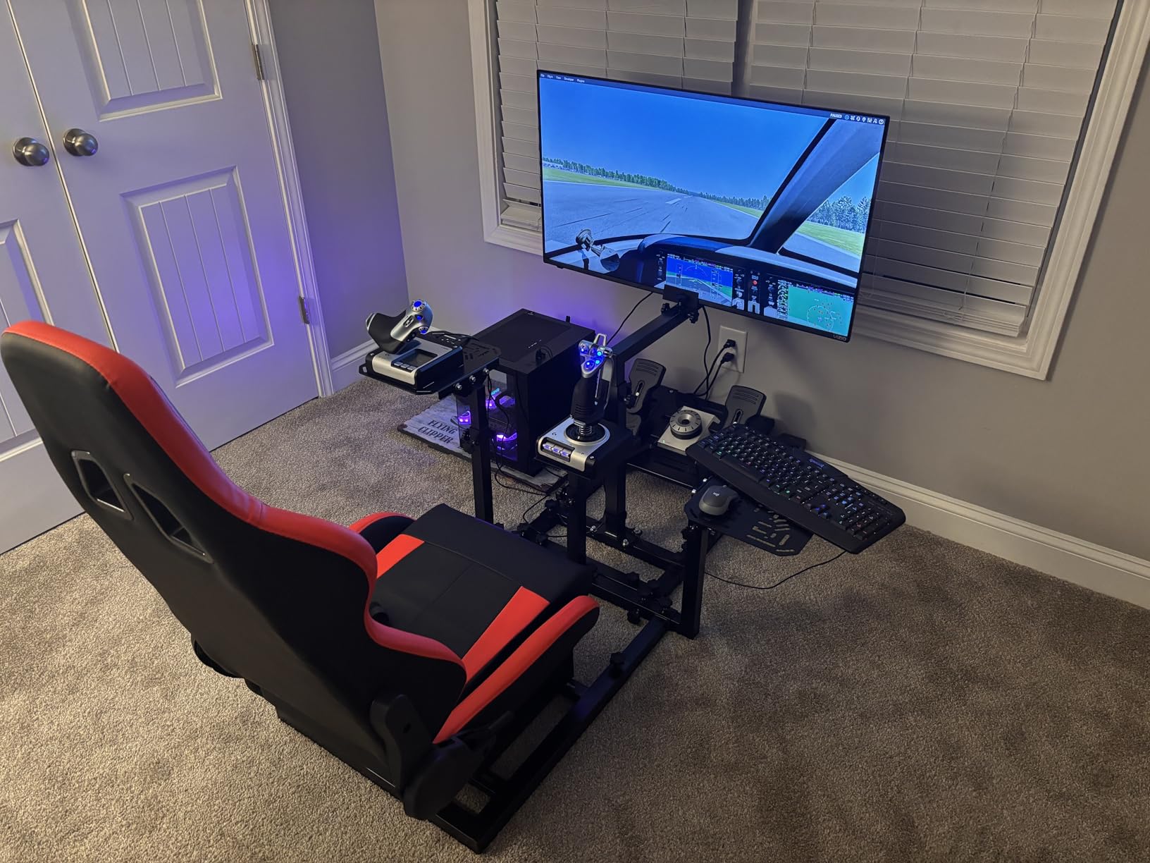 Marada Modular Flight Racing Simulator Cockpit Both Flight Sim and Racing Sim Fit for Logitech/Thrustmaster/Honeycomb Alpha Bravo customer photo 2