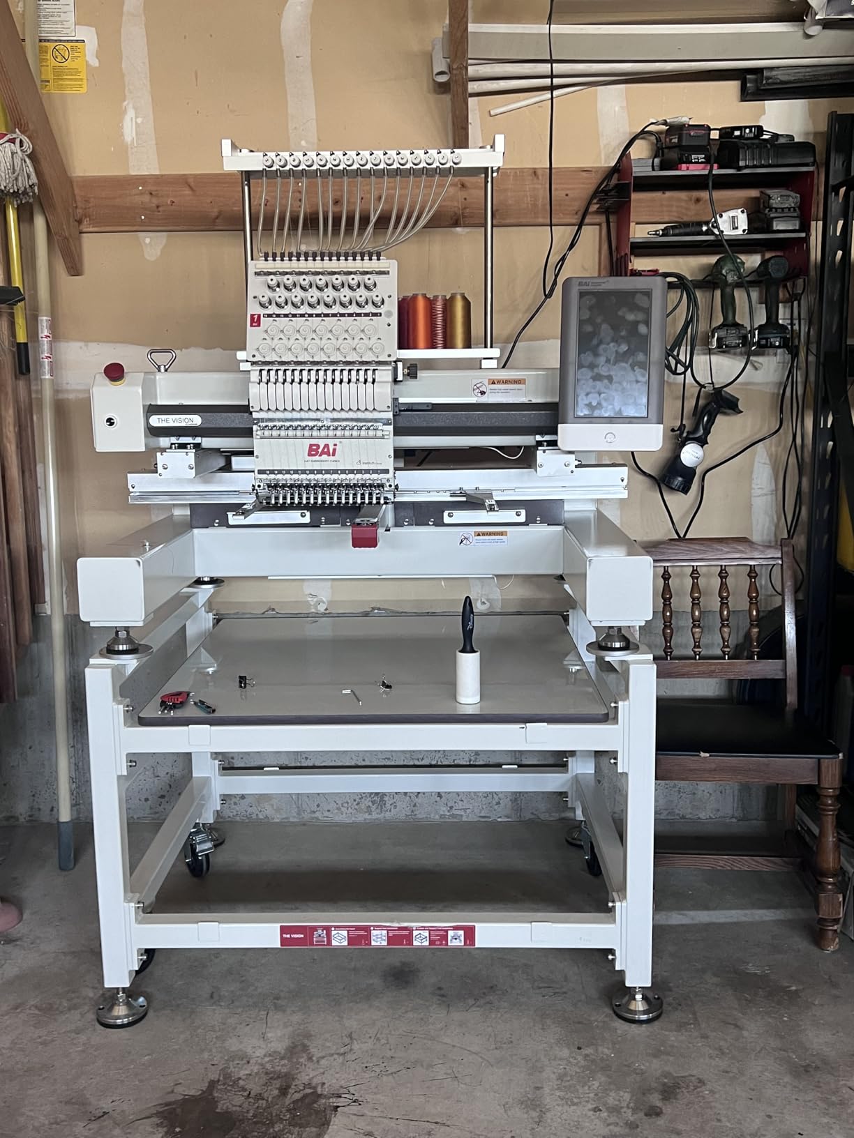 BAi The Vision 2 Head 20x16inch Commercial Embroidery Machine 15 Needle, True Stable 1200SPM, 10-Year Lifespan, Institch OS5 via Institch to Wi-Fi, Calculating Costs and Design Software for Business customer photo 1