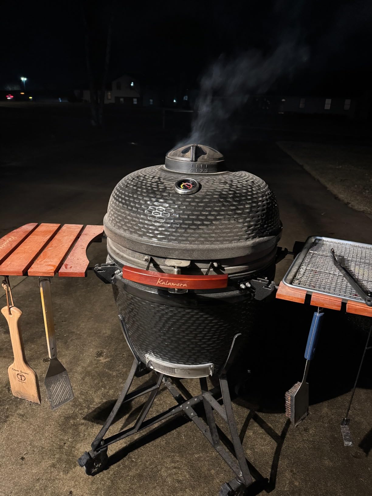 Kalamera 24 inch Ultimate Outdoor Ceramic Grill Kamado with Cart and Side-wings Black customer photo 1