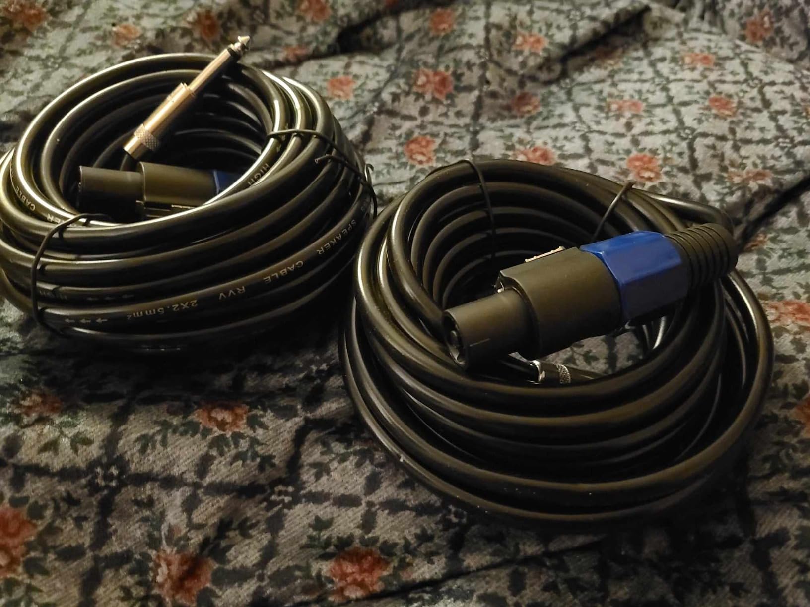 Professional 12 Gauge 50 Feet Speakon to 1/4 Inch Speaker Cables - 12AWG 50ft DJ/PA SpeakON to 1/4