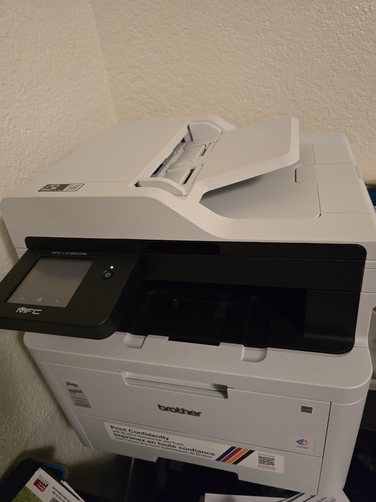 Brother MFC-L3720CDW Wireless Color Laser All-in-One with Scanner, Copier, Fax, Auto Duplex customer photo 2