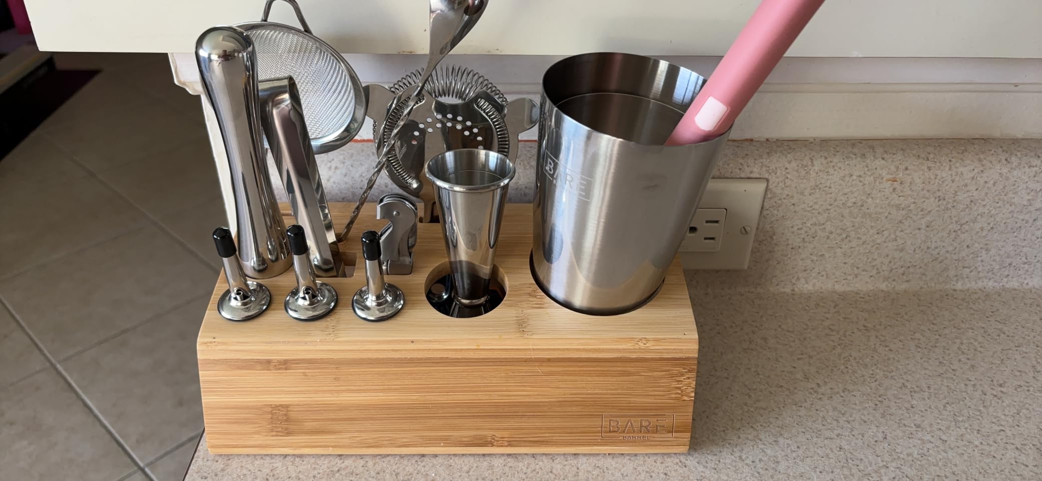 BARE BARREL Mixology Bartender Kit Bar Set | 14-Piece Cocktail Shaker Set | Martini Barware Mixing Tools for Home Bartending | Incl. 35 Recipe Cards | Gift Set (28oz Boston Shaker, Jet Black/Black) customer photo 2