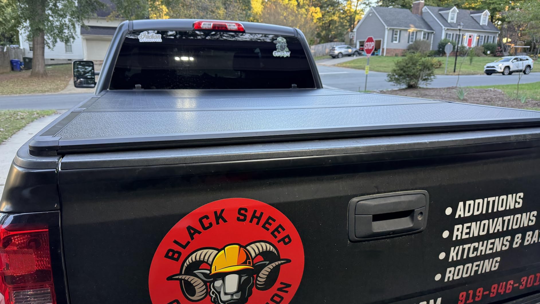 Hard Folding Truck Bed Tonneau Cover Compatiable with Chevy Silverado & GMC Sierra 1500(2007-2026) 5.8 FT Short Box(NO CarbonPro Bed), Tri Fold Style customer photo 1