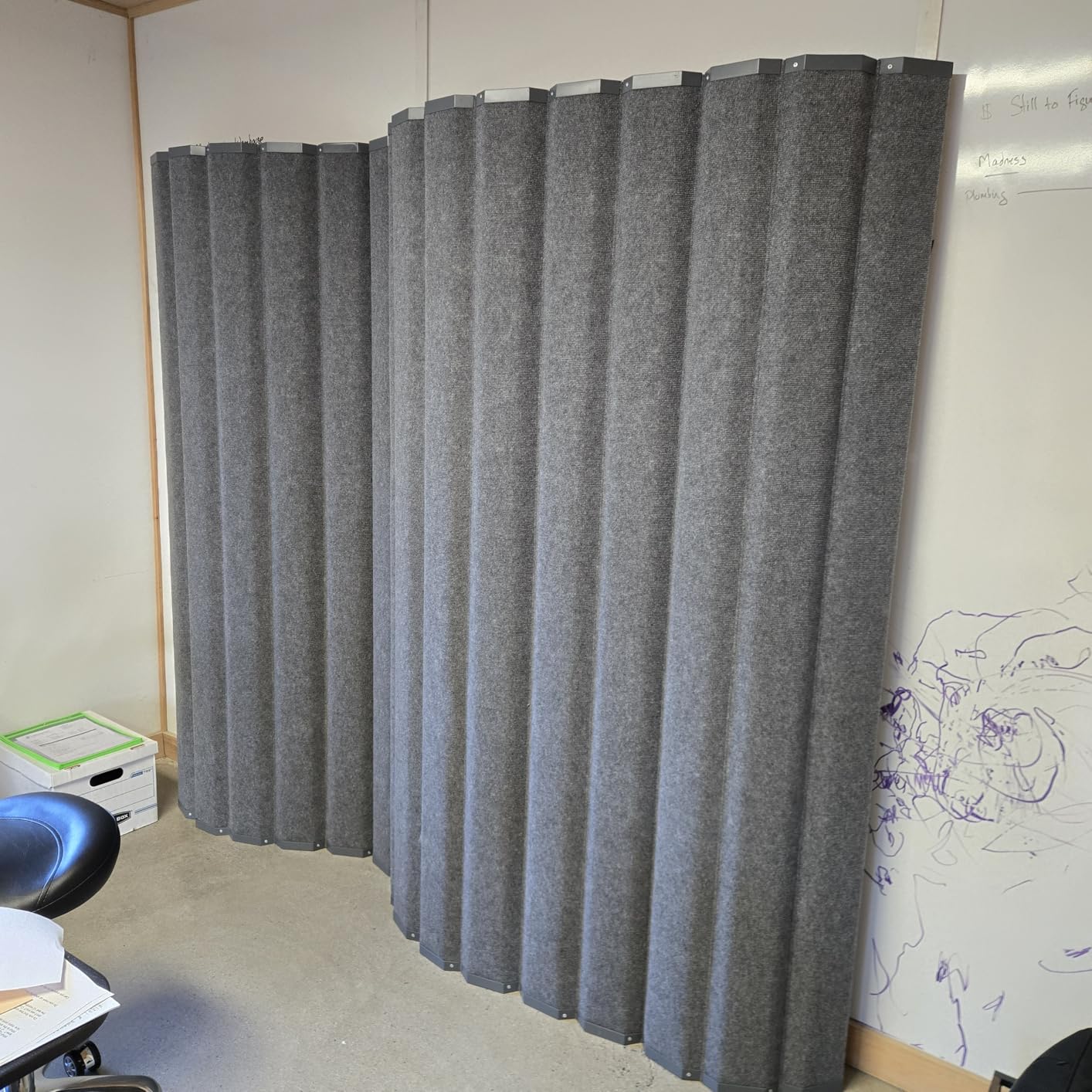 Versare VersiPanel Acoustical Partition Wall - Sound Panel Classroom Office Room Divider, Flexible Arrangement (Black, 8' Wide x 6'6