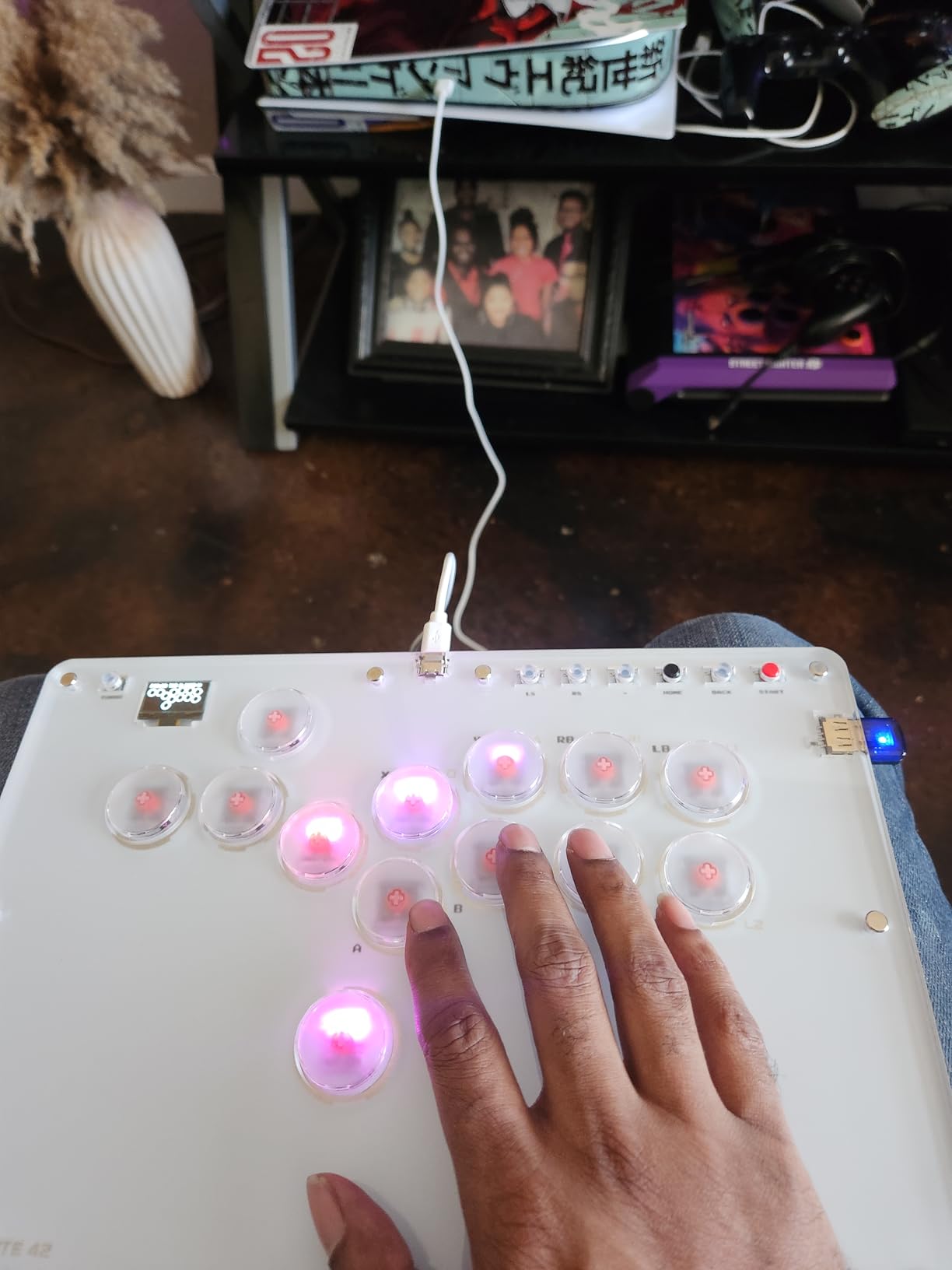 Sehawei Haute42 Arcade Stick 13Keys All-Button Gamerfinger with Turbo Functions & Custom RGB, Arcade Controller Street Fight for PC/Ps3/Ps4/Switch/Steam Game Keyboard-Supports Hot Swap & SOCD customer photo 2