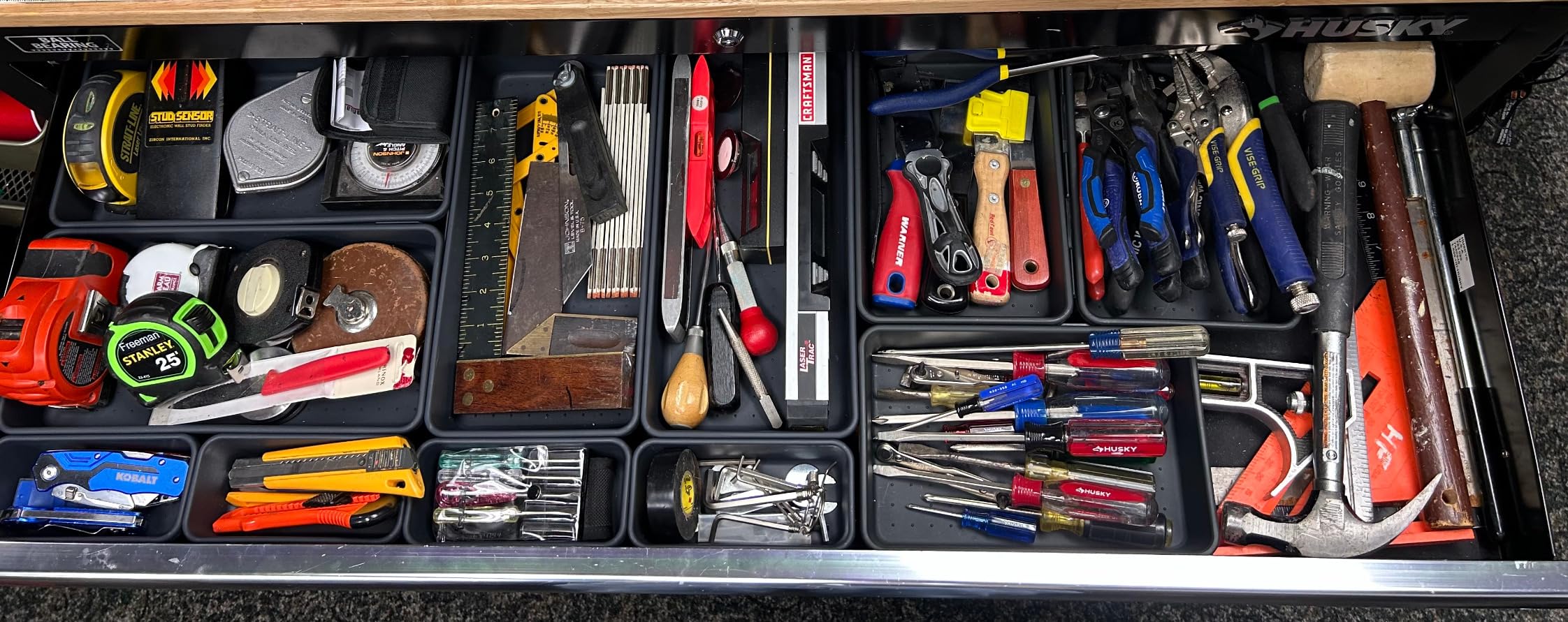 [60 PCS Upgraded] FLYVOLE Tool Box Organizer Tray, Toolbox Desk Drawer Organizer, Tool Box Tray, Toolbox Organization Storage for Rolling Tool Chest (60 PCS) customer photo 1