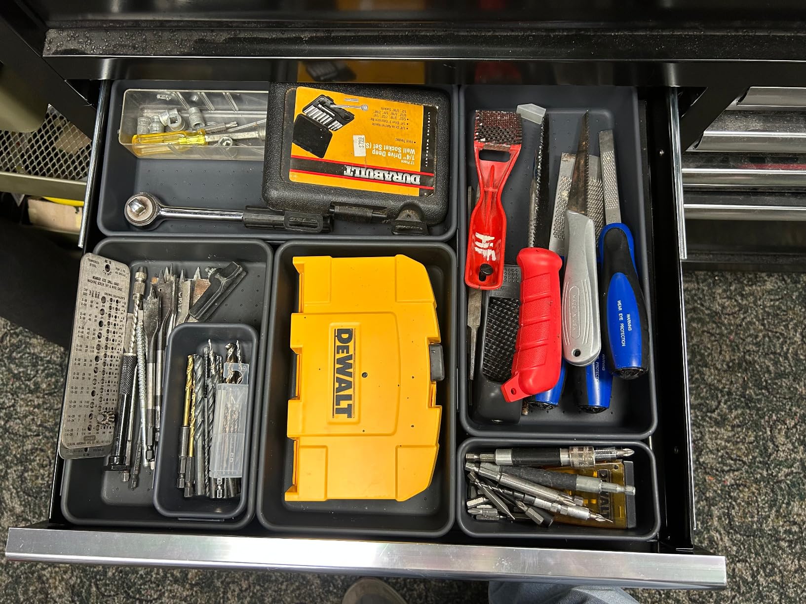 [60 PCS Upgraded] FLYVOLE Tool Box Organizer Tray, Toolbox Desk Drawer Organizer, Tool Box Tray, Toolbox Organization Storage for Rolling Tool Chest (60 PCS) customer photo 2