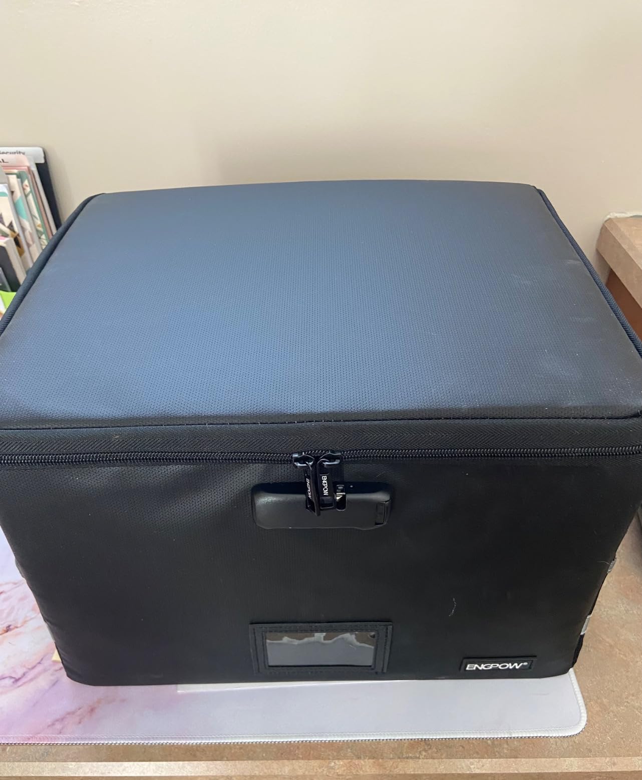ENGPOW 5200°F Fireproof Document Box with Lock, Heat Insulated Collapsible File Storage Organizer with Handle customer photo 2