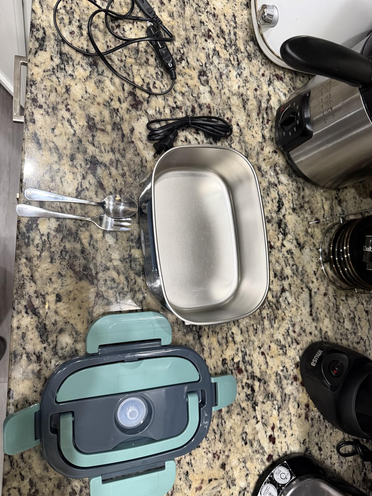SOHIDA Electric Lunch Box Food Heater, 80W Portable Warmer for Car Truck Work with 304 Stainless Steel Container, 12V/24V/110V Green Heated Lunch Box customer photo 1